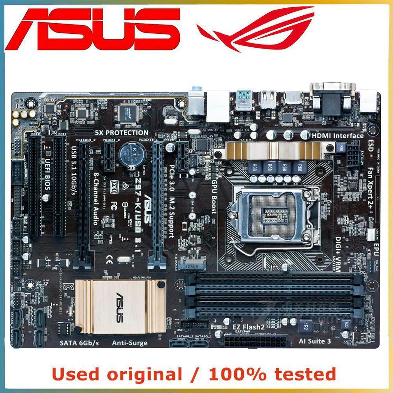 For Z97-K/USB3.1 Computer Motherboard LGA 1150 DDR3 32G For Z97 Desktop Mainboard SATA III PCI-E 3.0 X16