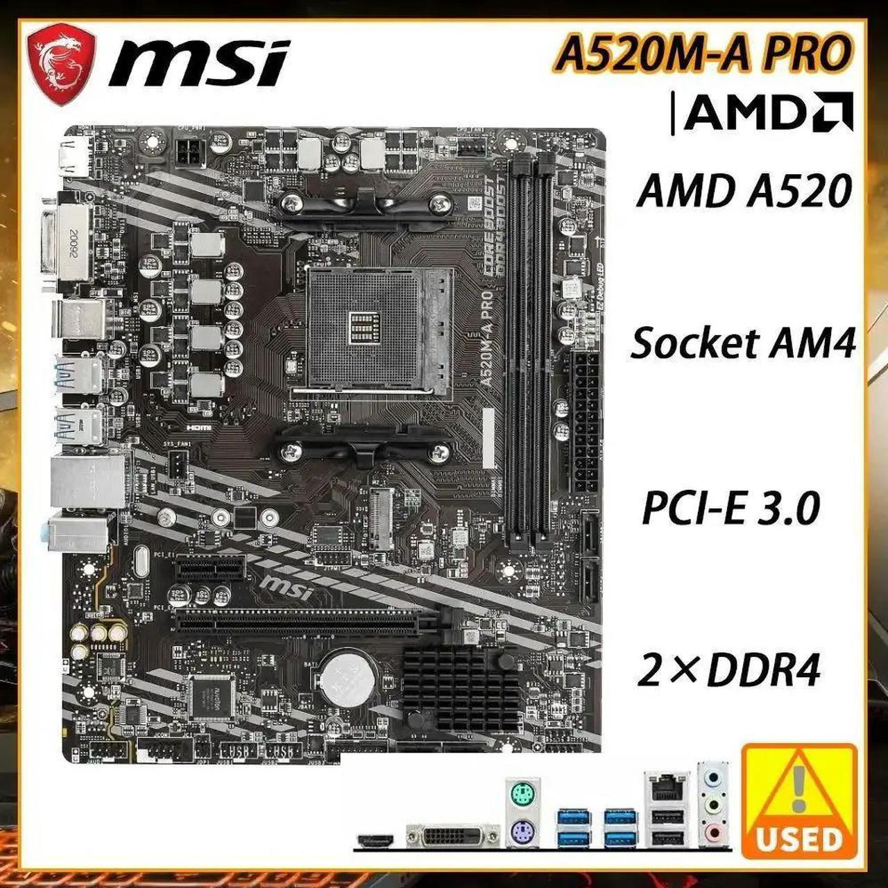 A520 Motherboard A520M-A PRO for Ryzen 7 5700x 5700x3d 5800x3d AM4 Motherboard for Ryzen 5 5600 5600G 5500 3600 5600X