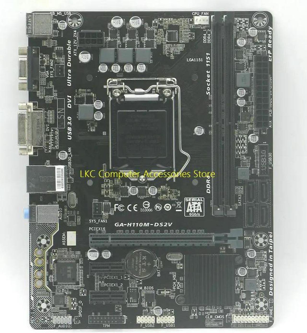 For GA-H110M-DS2V Desktop Motherboard H110M-DS2V LGA1151 DDR4 DIY Mainboard 100%Tested Support 7th/6th generation CPU