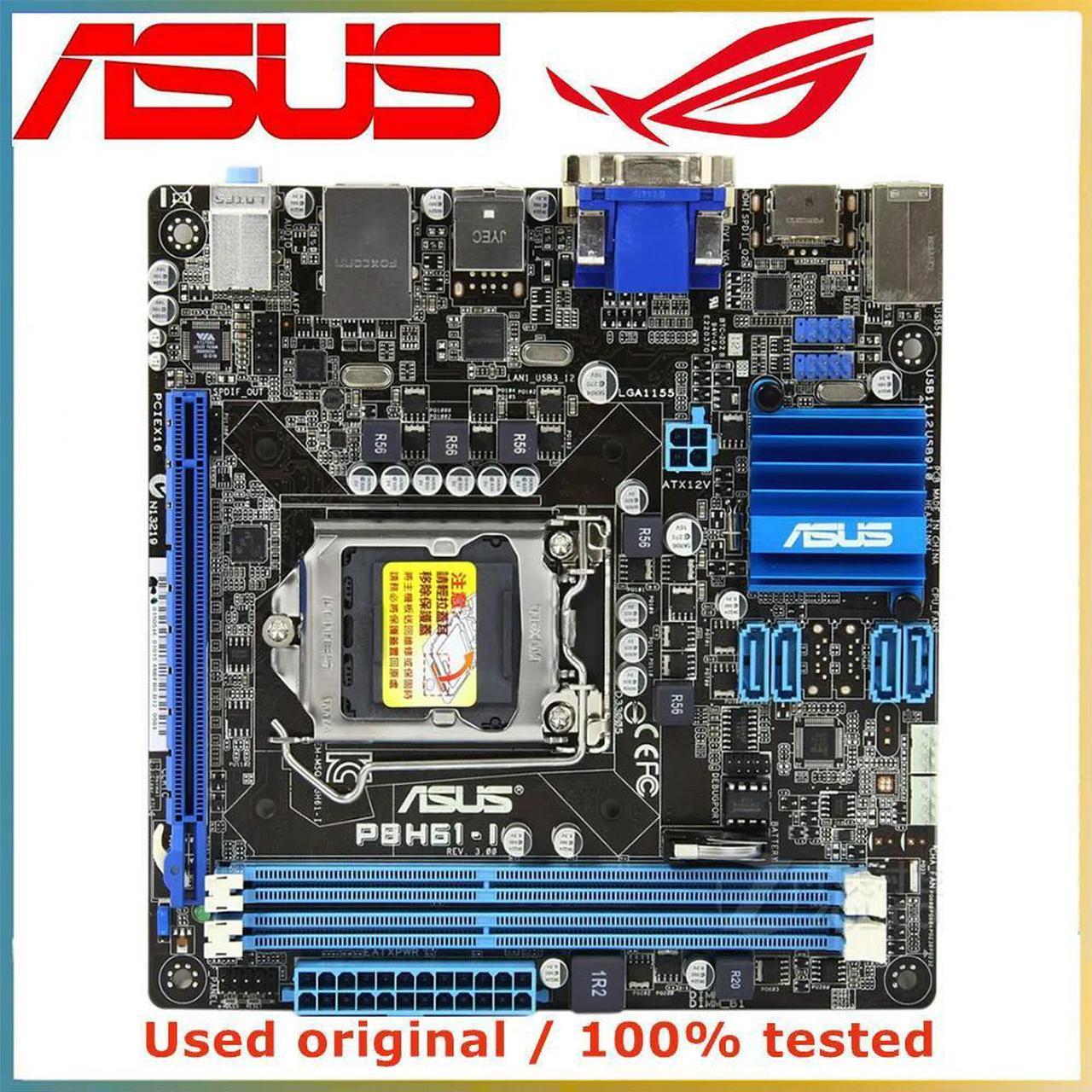 MINI ITX For P8H61-I Computer Motherboard LGA 1155 DDR3 16G For H61 P8H61 Desktop Mainboard SATA II PCI-E 2.0 X16