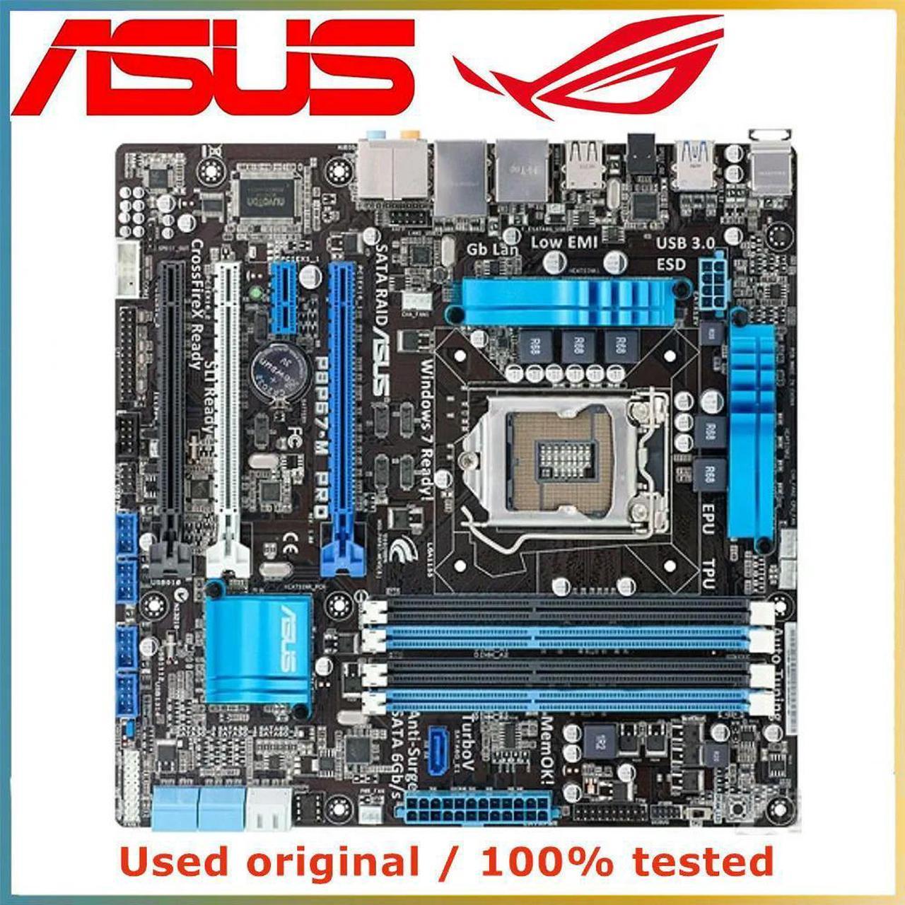 For P8P67-M PRO Computer Motherboard LGA 1155 DDR3 32G For P67 P8P67 Desktop Mainboard SATA III PCI-E 3.0 X16