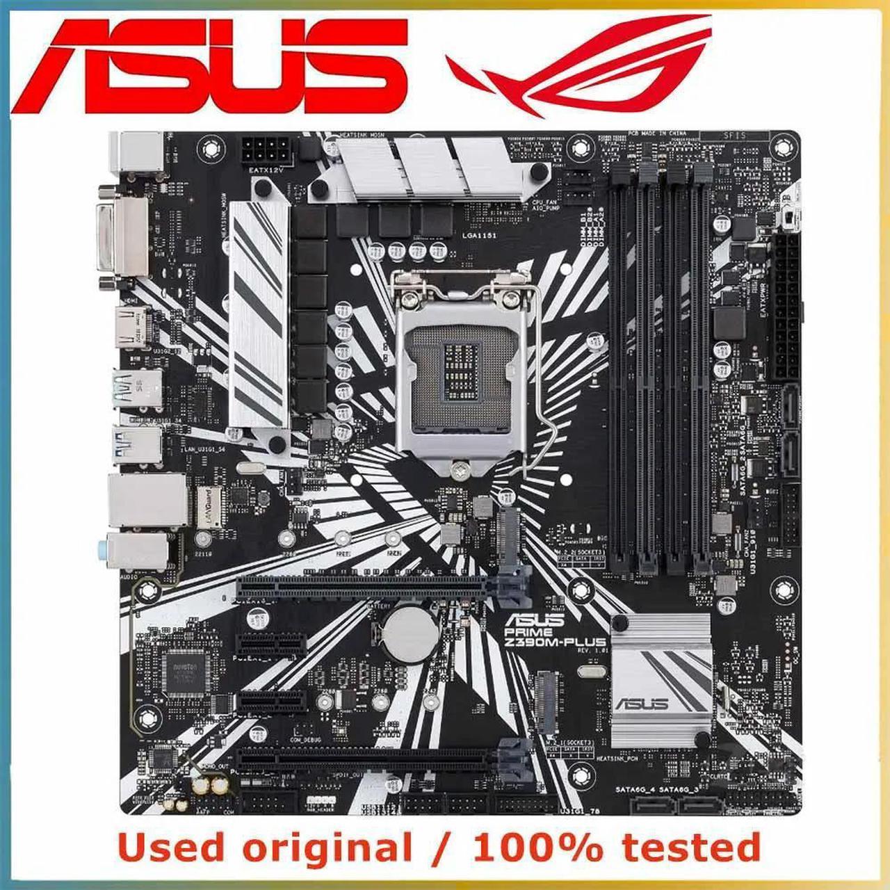 For PRIME Z390M-PLUS Computer Motherboard LGA 1151 DDR4 64G For Z390 Desktop Mainboard M.2 NVME PCI-E 3.0 X16