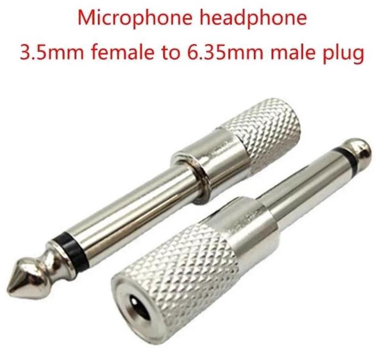 Alt view image 2 of 4 - Jack 6.35mm Male Plug to 3.5mm Female Connector Headphone Amplifier Audio Adapter Microphone AUX 6.3 3.5 mm Converter
