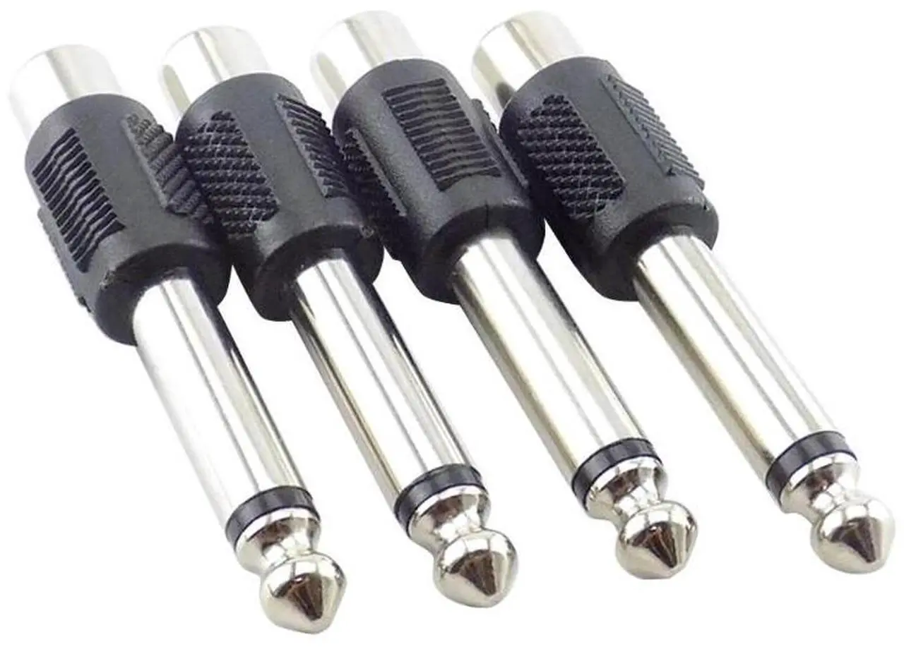 Main image of 1/4in 6.35mm Male Plug to RCA Female Jack Speaker Connector RCA Plug Adapter to Stereo Jack 6.3 MM Male Plug Microphone