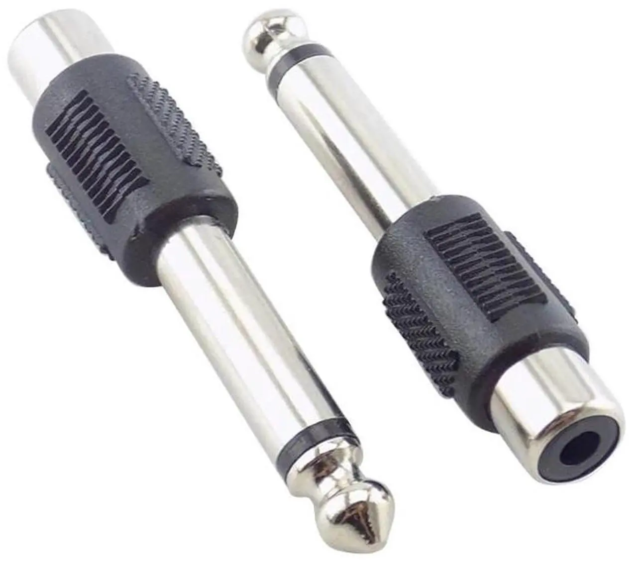 Alt view image 4 of 4 - 1/4in 6.35mm Male Plug to RCA Female Jack Speaker Connector RCA Plug Adapter to Stereo Jack 6.3 MM Male Plug Microphone