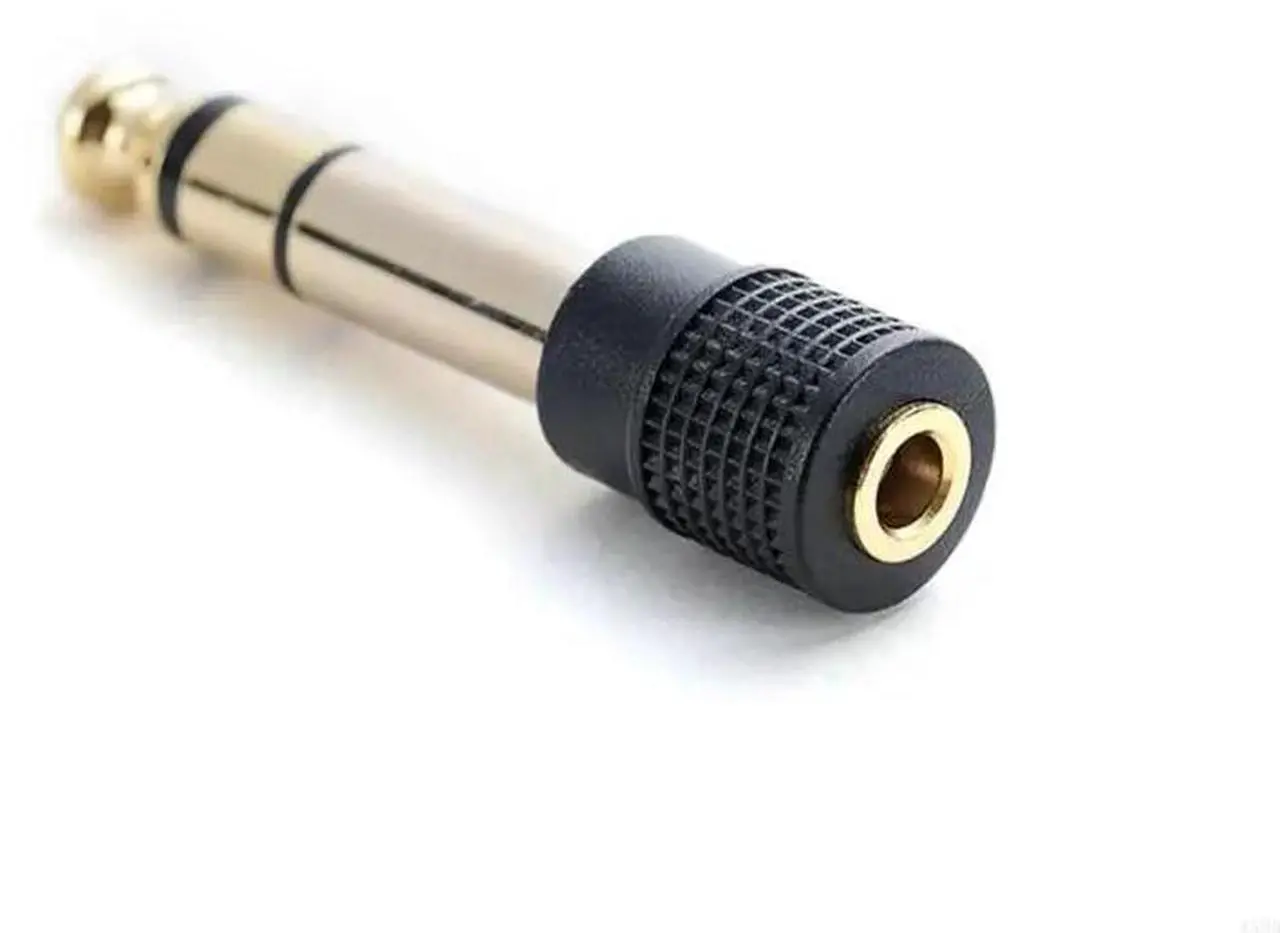 Alt view image 3 of 4 - 2pcs 6.35mm Male Plug to 3.5mm Female Connector Headphone Amplifier Audio Adapter Microphone AUX 6.3 3.5mm Converter