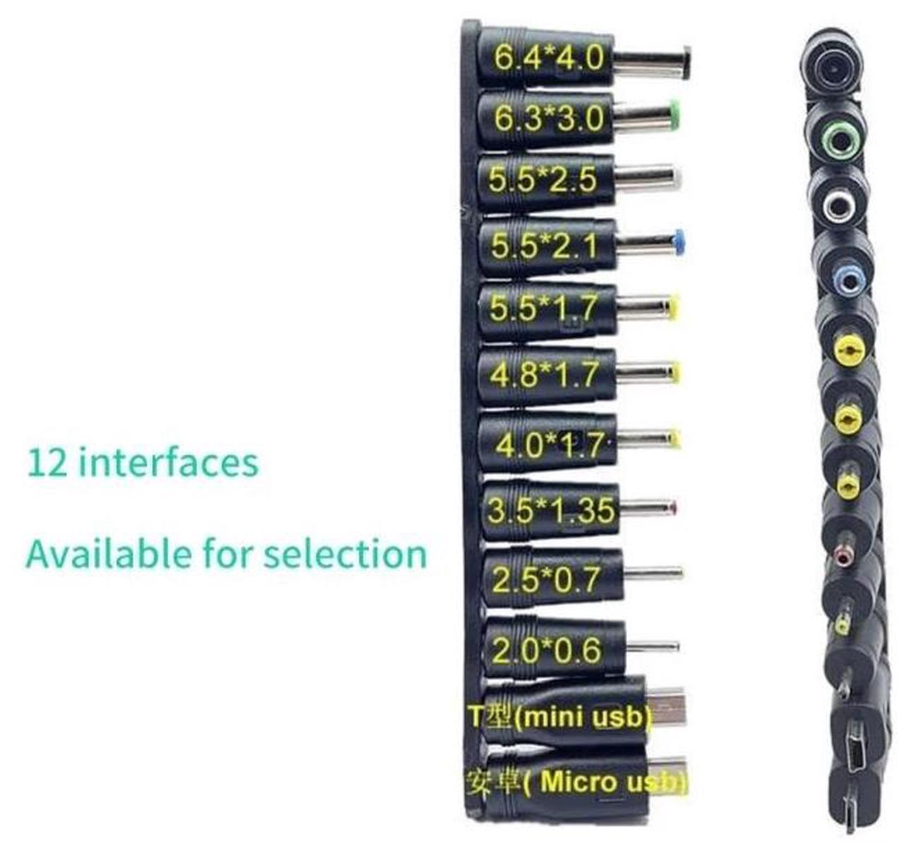 Alt view image 3 of 4 - Universal USB to 5V DC Power Cord Charging Cable 5.5x2.1mm Jack With 12 Interchangeable Plug Adapter Mini Micro USB
