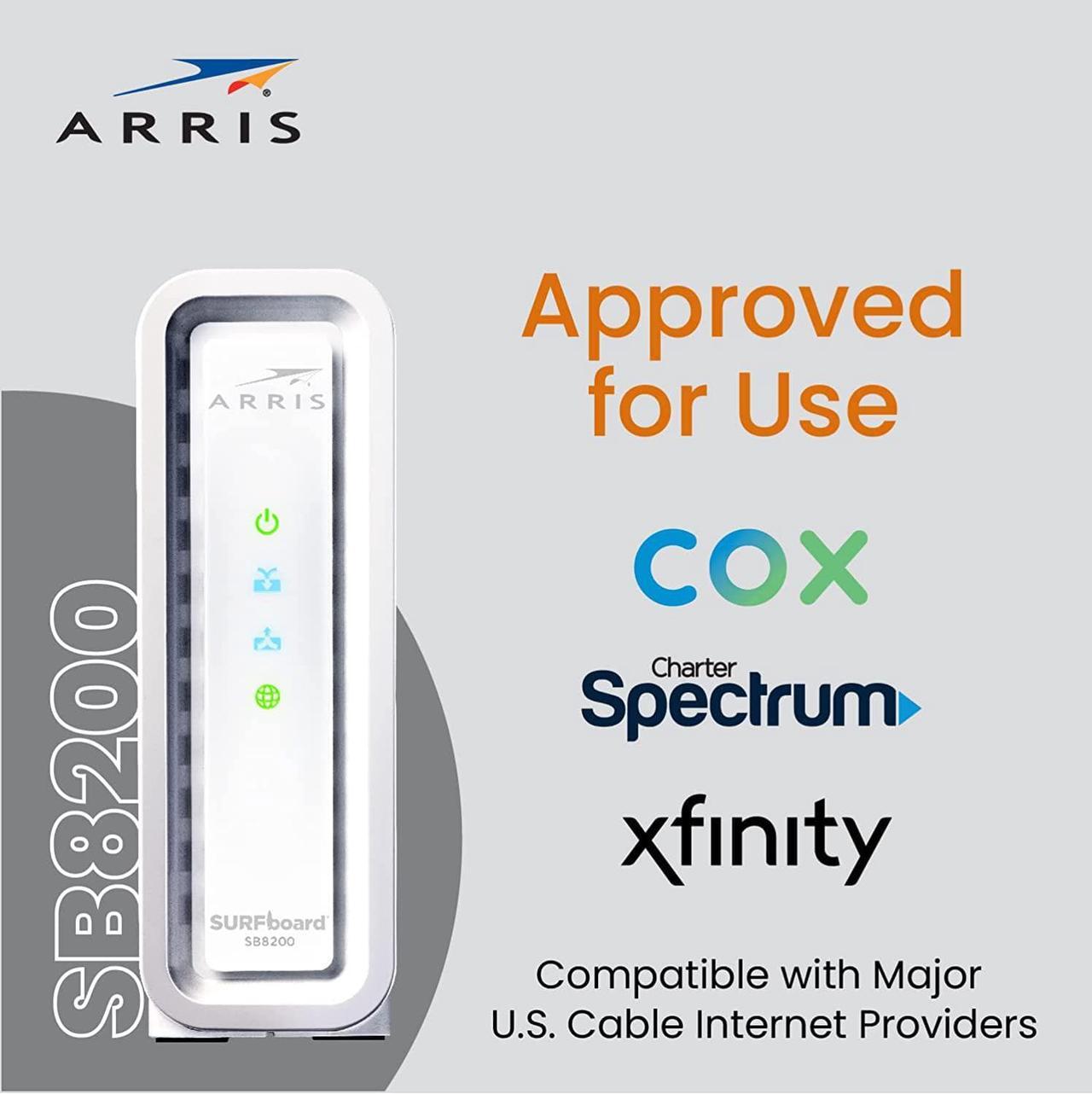 Alt view image 7 of 7 - ARRIS Surfboard mAX Pro W133 Tri-Band Mesh Wi-Fi 6 System & ARRIS Surfboard SB8200 DOCSIS 3.1 Cable Modem | Approved for Comcast Xfinity, Cox, Charter Spectrum, & More | Two 1 Gbps Ports