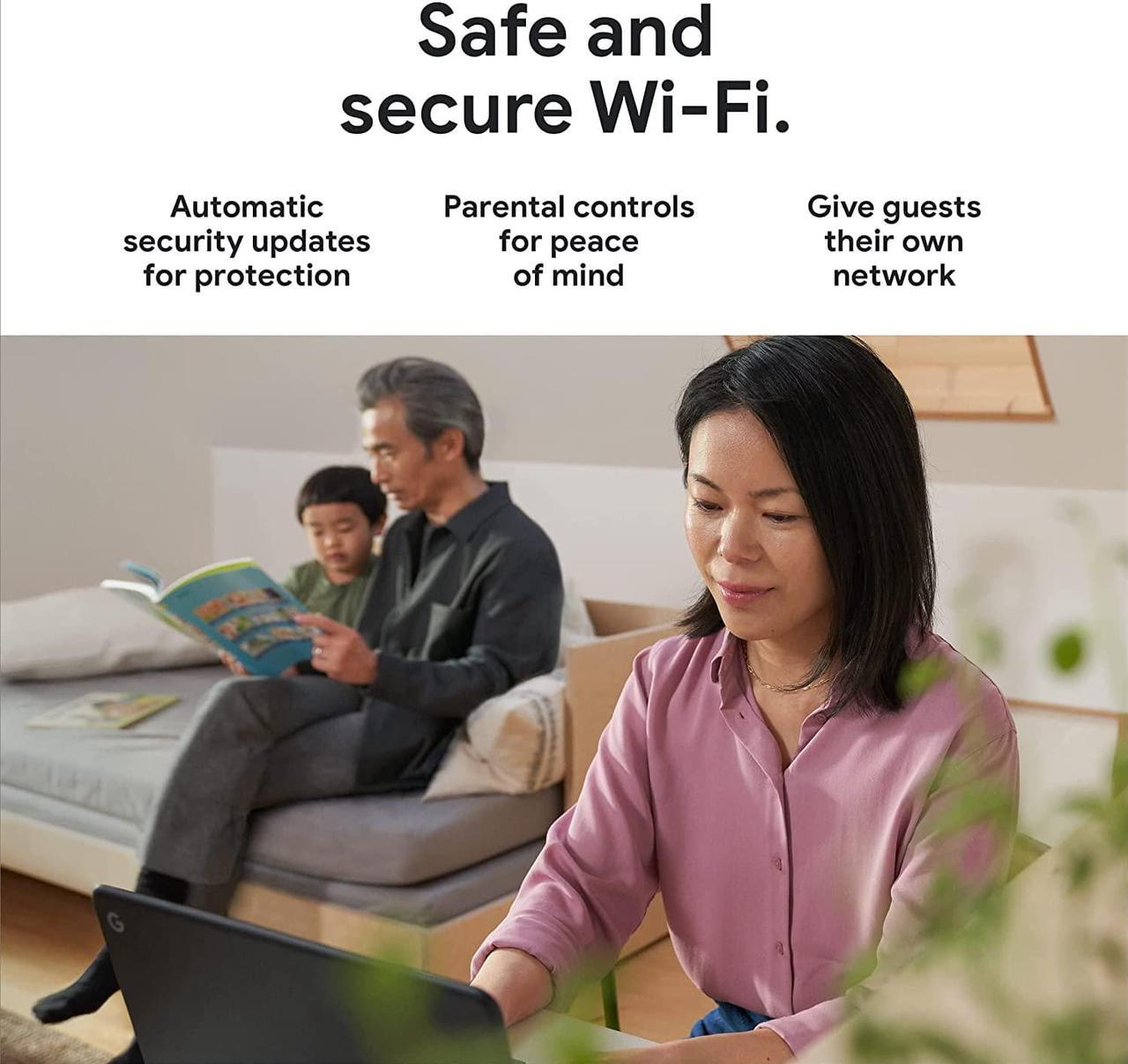 Alt view image 4 of 7 - Google Nest WiFi Pro - Wi-Fi 6E - Reliable Home Wi-Fi System with Fast Speed and Whole Home Coverage - Mesh Wi-Fi Router - 4 Pack - Snow