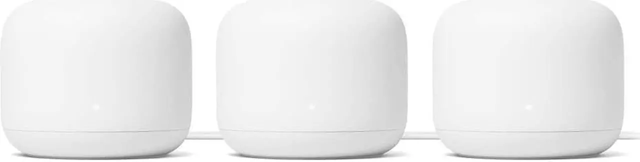 Main image of Google Nest WiFi Router 3 Pack (2nd Generation)  4x4 AC2200 Mesh Wi-Fi Routers with 6600 Sq Ft Coverage