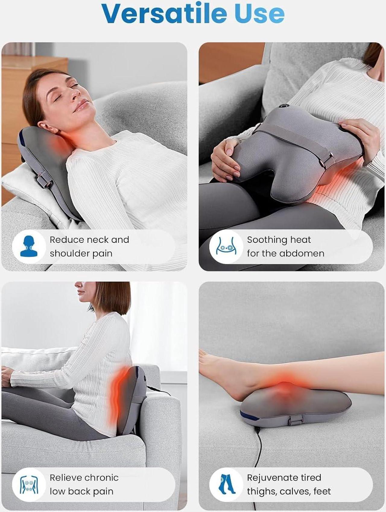 Alt view image 7 of 7 - BOB AND BRAD Back Massager with Heat & Remote, EZBack Plus Neck Massager for Pain Relief Deep Tissue,Electric Shiatsu 3D Kneading Massage Pillow with 3 Level for Neck, Back,Shoulders, Legs,Ideal Gifts