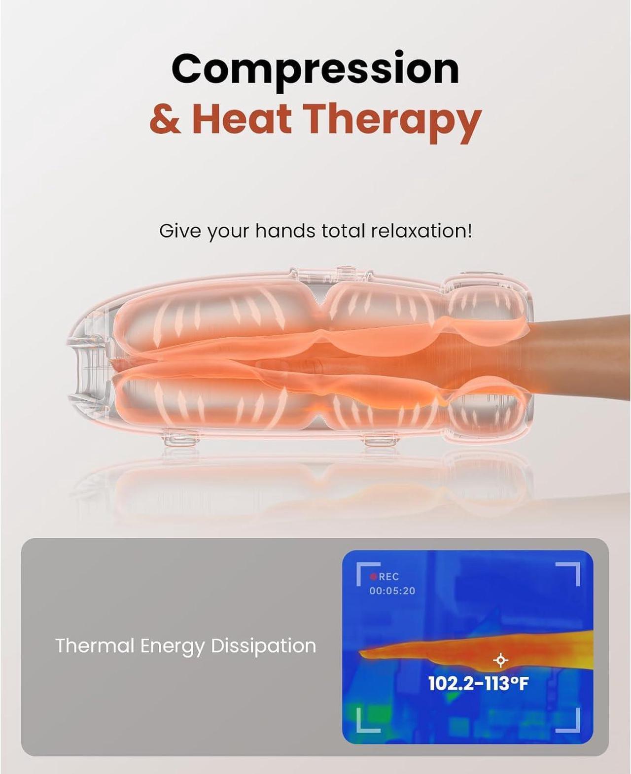 Alt view image 4 of 7 - BOB AND BRAD Hand Massager with Heat and Compression,Shiatsu Hand Massager for Arthritis and Carpal Tunnel,Deep Tissue Pain Relief from Wrist to Palm and Finger, Christmas Gift, FSA and HSA Eligible