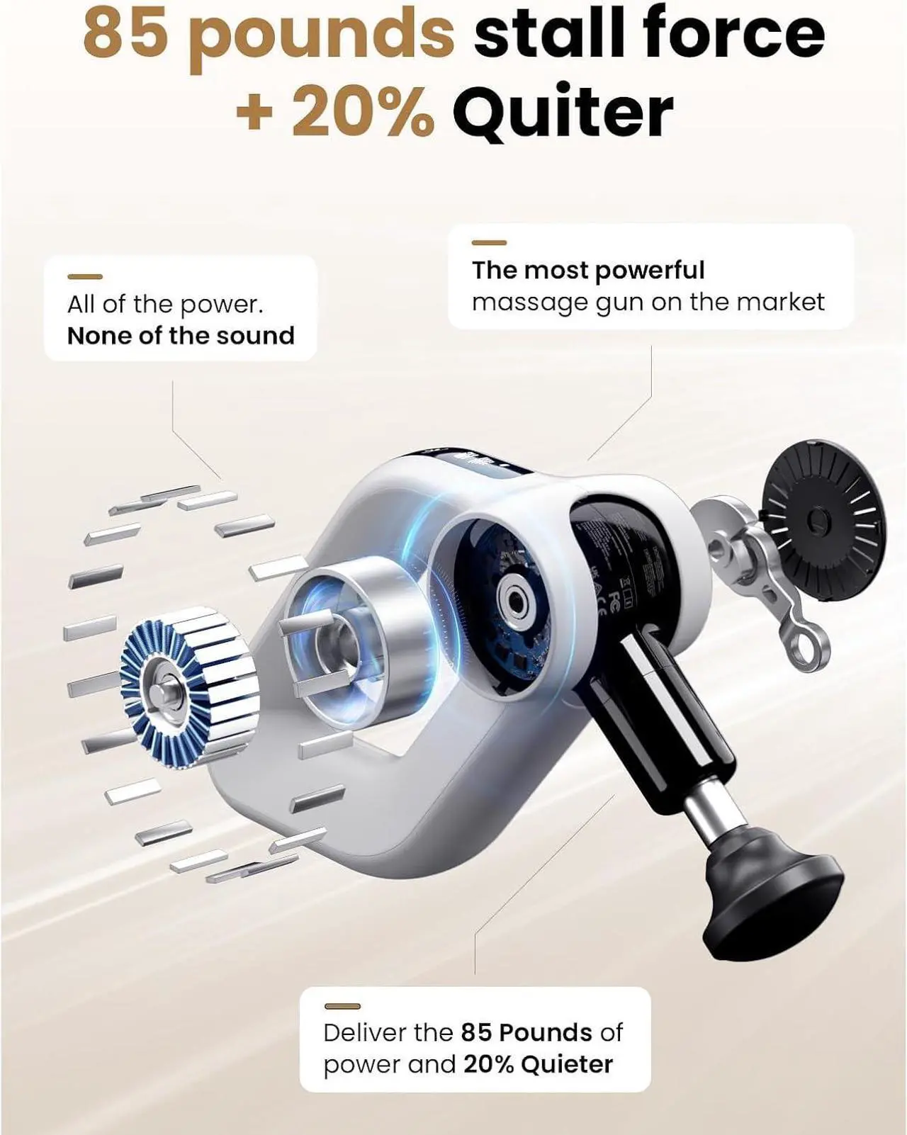 Alt view image 4 of 7 - BOB AND BRAD D6 Pro Max Massage Gun with Metal Head,Deep Tissue Professional Muscle Massager Percussion with 16mm Amplitude, Quiet Electric Handheld Massager for Athletes,FSA and HSA Eligible
