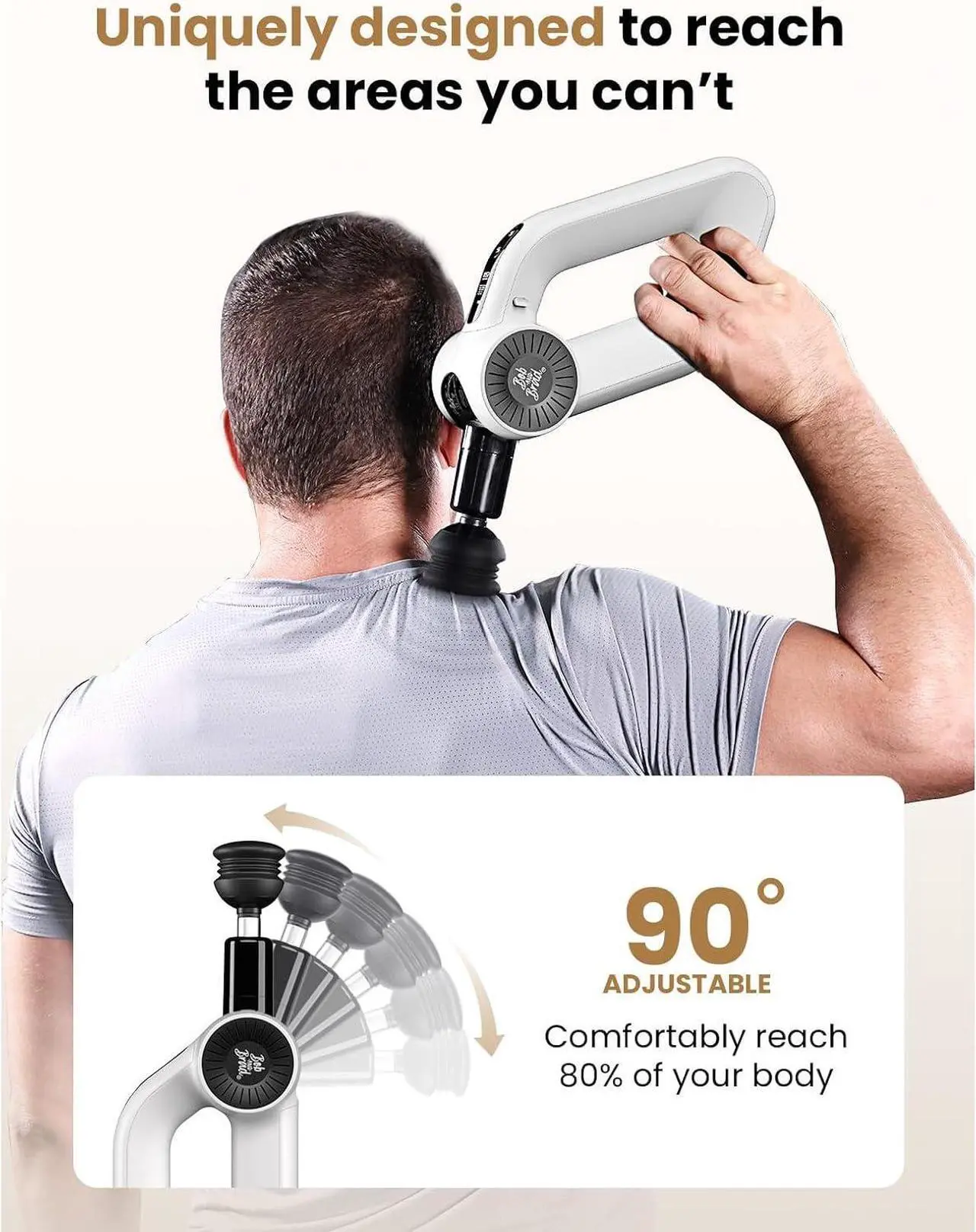 Alt view image 5 of 7 - BOB AND BRAD D6 Pro Max Massage Gun with Metal Head,Deep Tissue Professional Muscle Massager Percussion with 16mm Amplitude, Quiet Electric Handheld Massager for Athletes,FSA and HSA Eligible