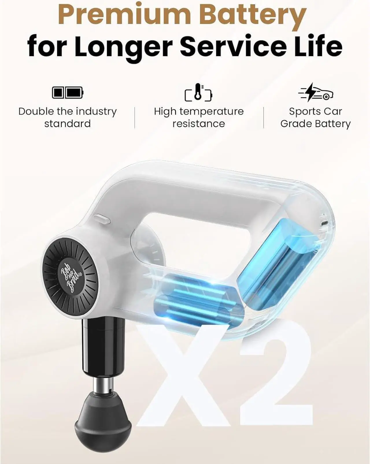 Alt view image 7 of 7 - BOB AND BRAD D6 Pro Max Massage Gun with Metal Head,Deep Tissue Professional Muscle Massager Percussion with 16mm Amplitude, Quiet Electric Handheld Massager for Athletes,FSA and HSA Eligible