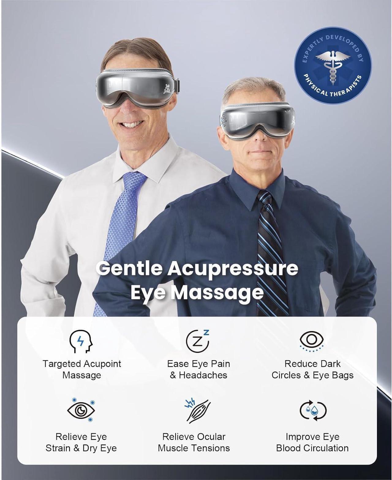 Alt view image 3 of 7 - BOB AND BRAD Eye Massager with Heat and Cooling, Heated Face Massager Eye Mask for Migraines Eye Strain Dry Eye Relief Improve Sleep, FSA HSA Eligible, Idea Gift for Men Women Boy Girls Grey