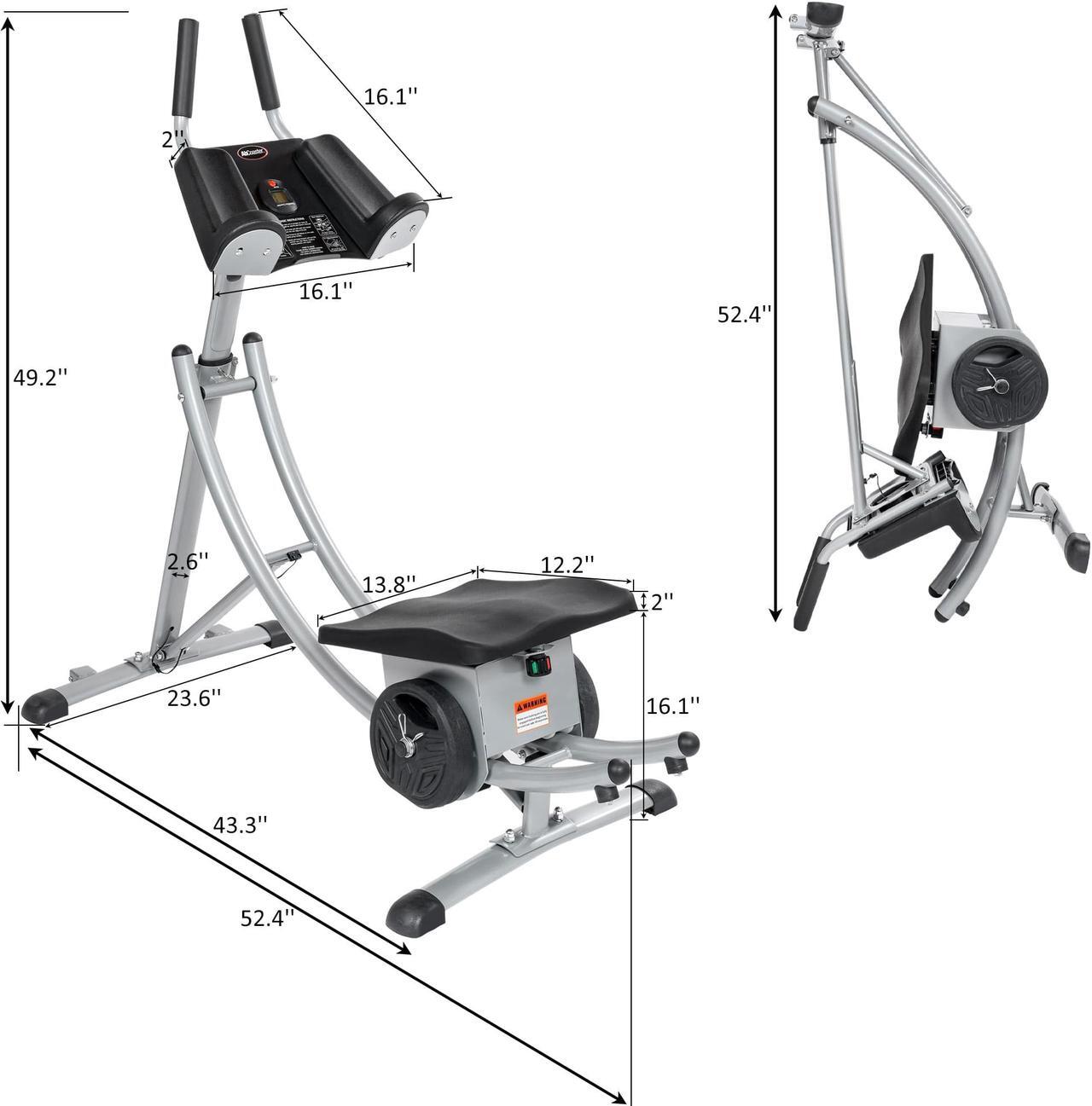 Alt view image 5 of 7 - Ab Machine, Ab Workout Equipment- Fitness Equipment -AB Crunch Machine With 2pc Weight Block 440lb Weight Capacity(Silver)