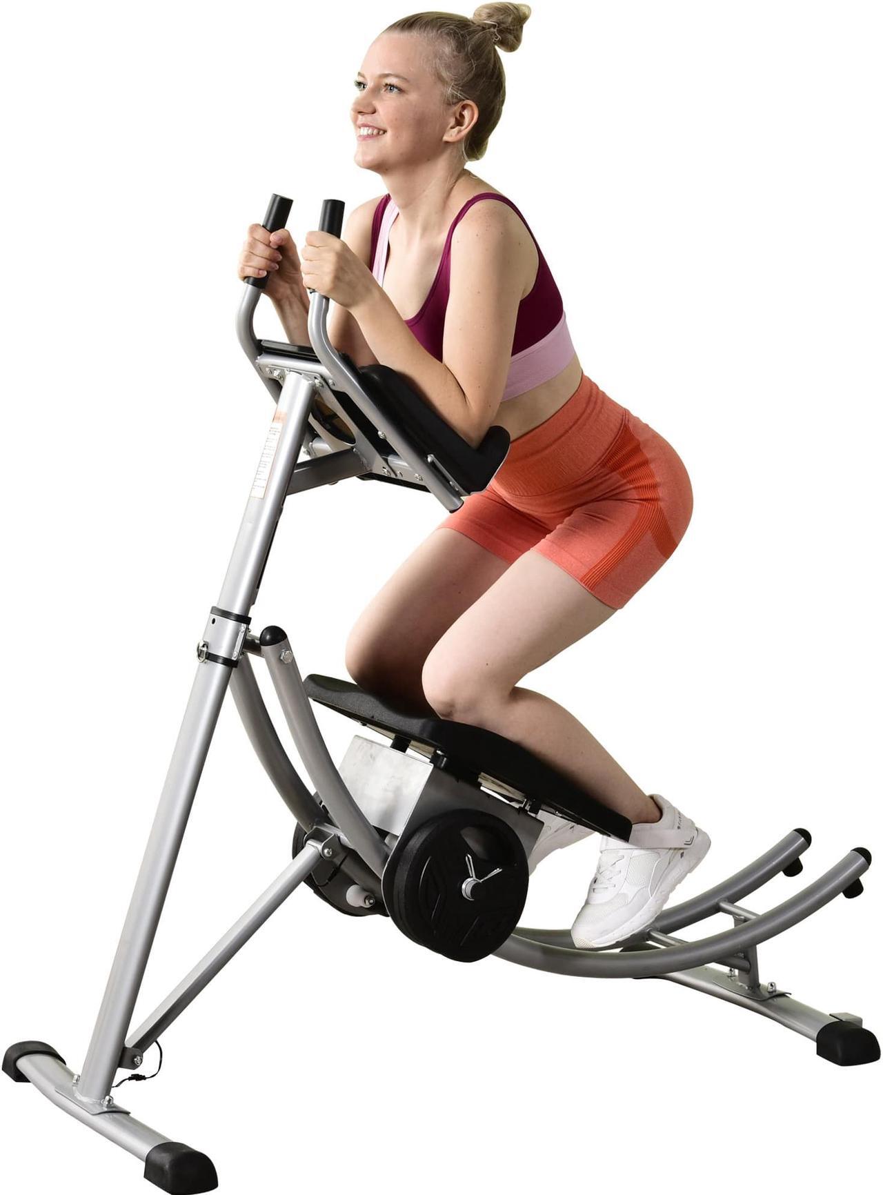 Alt view image 2 of 7 - Ab Machine, Ab Workout Equipment- Fitness Equipment -AB Crunch Machine With 2pc Weight Block 440lb Weight Capacity(Silver)