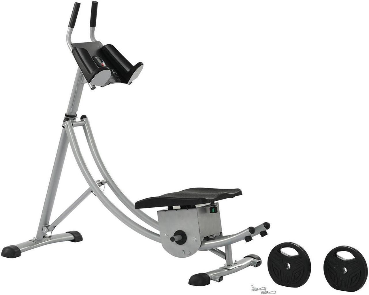 Main image of Ab Machine, Ab Workout Equipment- Fitness Equipment -AB Crunch Machine With 2pc Weight Block 440lb Weight Capacity(Silver)