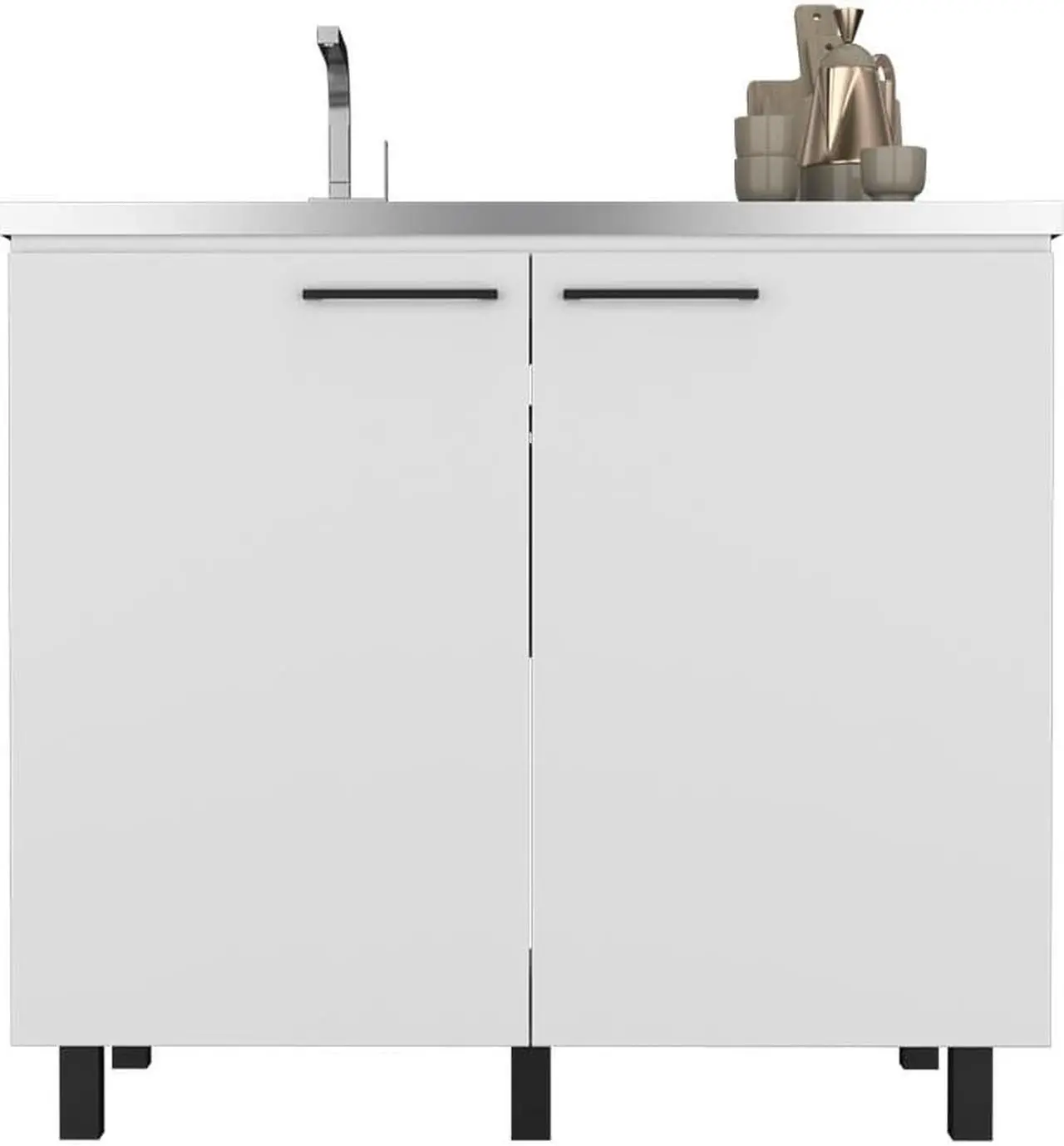 Alt view image 7 of 7 - Utility sink cabinet, Burwood, White -White