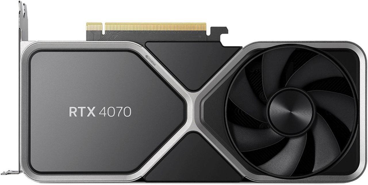 Main image of NVIDIA GeForce RTX 4070 Founders Edition Graphics Card 12GB GDDR6X - Titanium and Black