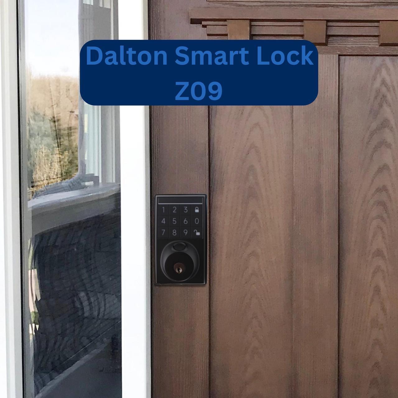 Alt view image 2 of 5 - Dalton Z09 Smart Lock - Biometric, Bluetooth, PIN Code, Key Access, Auto Lock/Unlock, Anti-Tamper Security, Tuya-Compatible, Durable Zinc Alloy, Easy Installation - Black