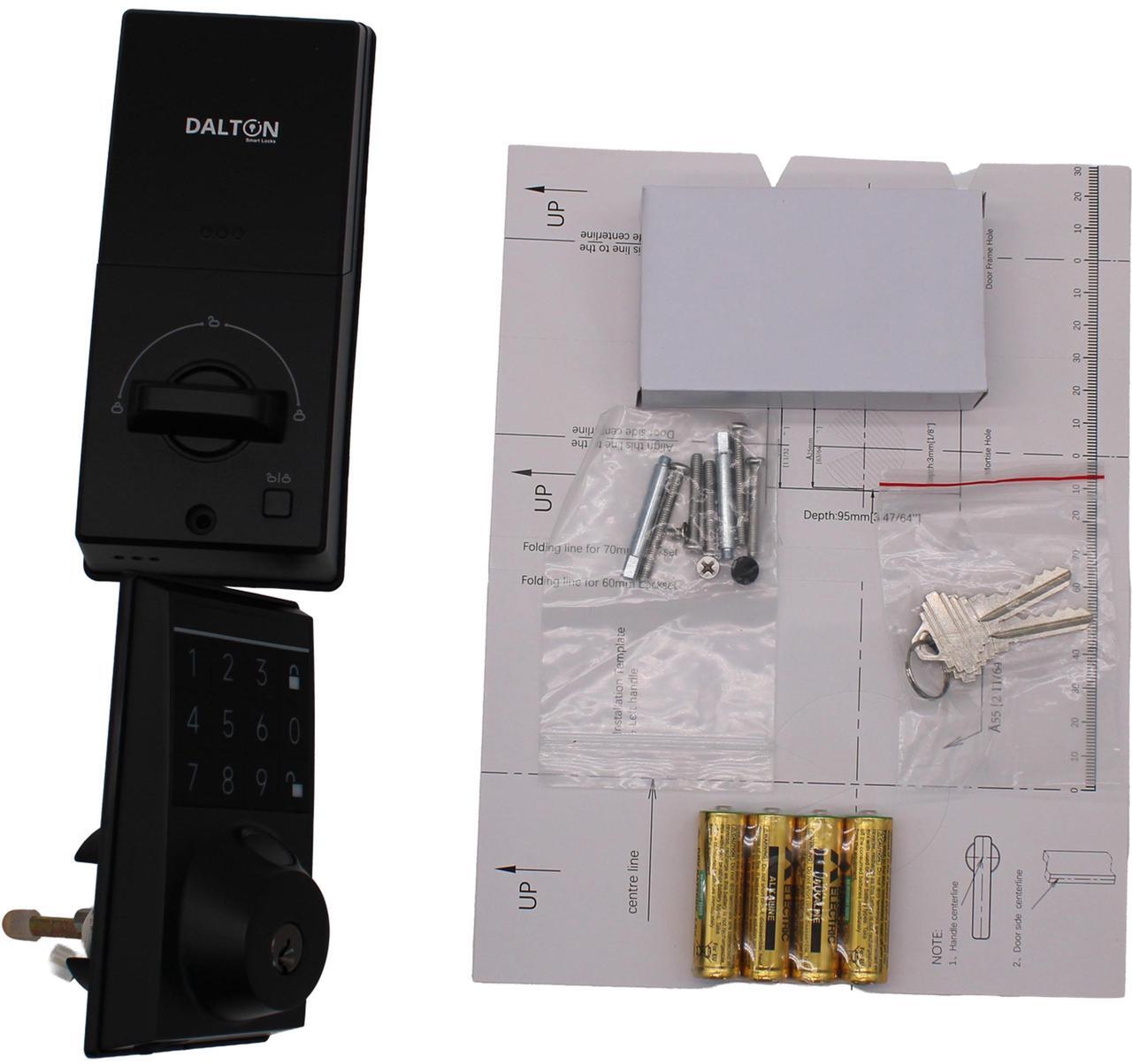 Alt view image 5 of 5 - Dalton Z09 Smart Lock - Biometric, Bluetooth, PIN Code, Key Access, Auto Lock/Unlock, Anti-Tamper Security, Tuya-Compatible, Durable Zinc Alloy, Easy Installation - Black