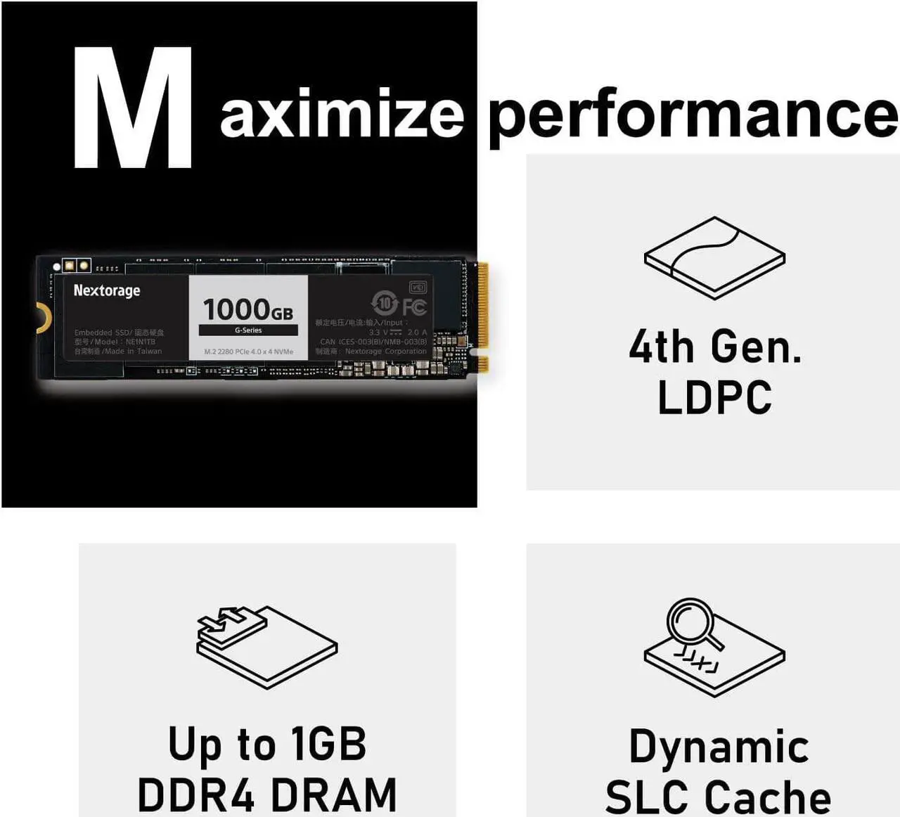 Alt view image 5 of 6 - Nextorage Japan 2TB NVMe M.2 2280 PCIe Gen.4 Internal SSD Read Speed up to 7300MB/s Write Speed Up to 6900 MB/s (New G-Series). Read Speed up to 7300MB/s Write Speed Up to 6900 MB/s ( SSD G series)