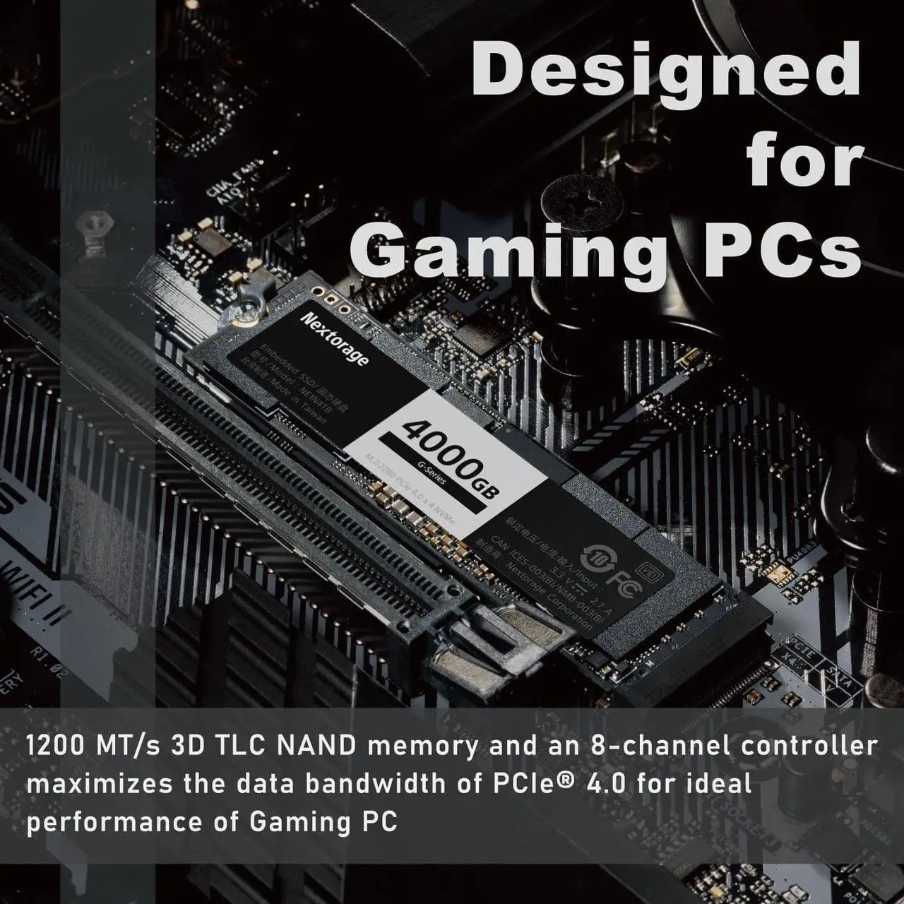 Alt view image 3 of 6 - Nextorage Japan 2TB NVMe M.2 2280 PCIe Gen.4 Internal SSD Read Speed up to 7300MB/s Write Speed Up to 6900 MB/s (New G-Series). Read Speed up to 7300MB/s Write Speed Up to 6900 MB/s ( SSD G series)