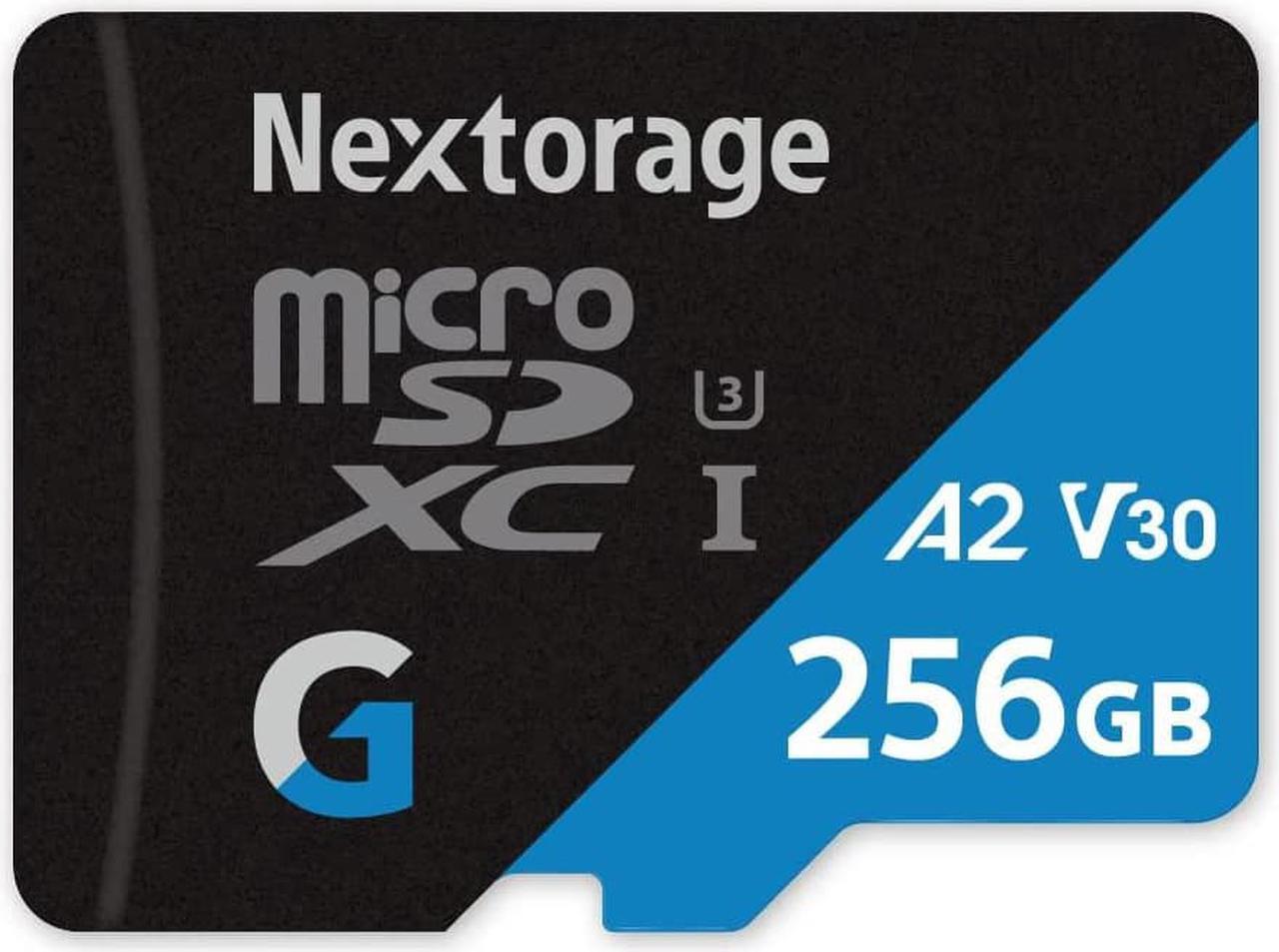 Nextorage G-Series 256GB A2 V30 CL10 Micro SD Card, microSDXC Memory Card for Nintendo-Switch, Steam Deck, Smartphones, Gaming, Go Pro, 4K Video, UHS-I U3, up to 100MB/s, with Adapter