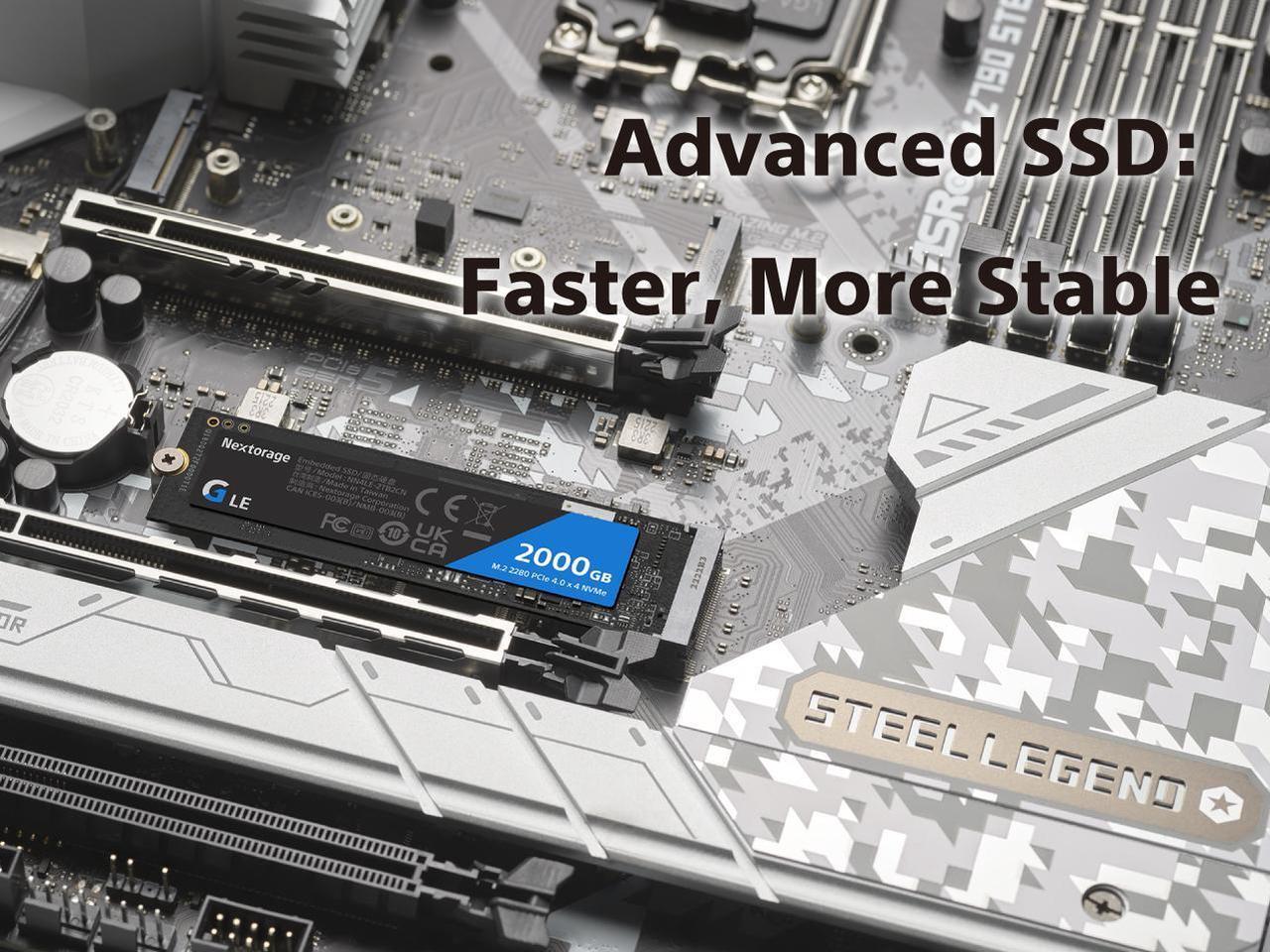 Alt view image 6 of 7 - Nextorage Japan 2TB NVMe M.2 2280 PCIe Gen.4 Internal SSD Read Speed up to 7400MB/s Write Speed Up to 6400 MB/s (G LE Series)
