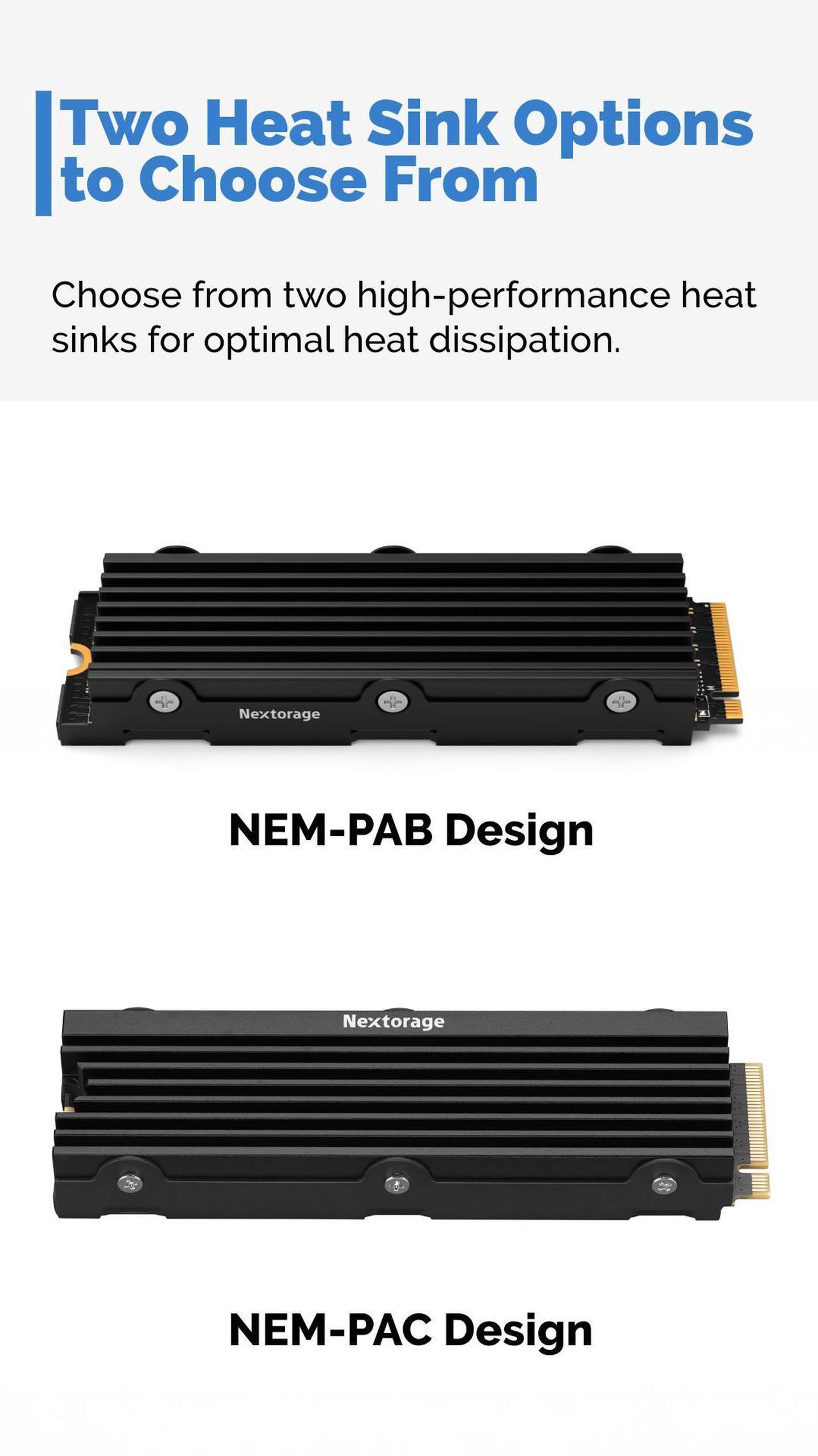 Alt view image 2 of 3 - Nextorage 4TB Internal SSD compatible with PS5/PS5 slim/PS5 Pro and PC M.2 2280 with Heatsink PCIe Gen4.0 NVMe NEM-PAC4TB/N SYM Maximum Transfer Rate Read: 7400MB/s, Write: 6400MB/s Solid State Drive