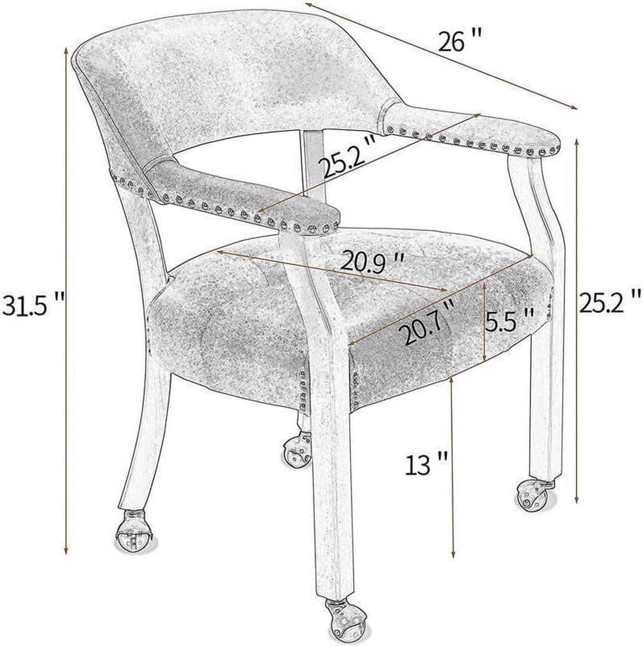 Alt view image 7 of 7 - ASARUDA Office Desk Chairs with Wheels and Solid Wood Legs, Classic Swivel Accent Chairs Upholstered with Breathing Leather