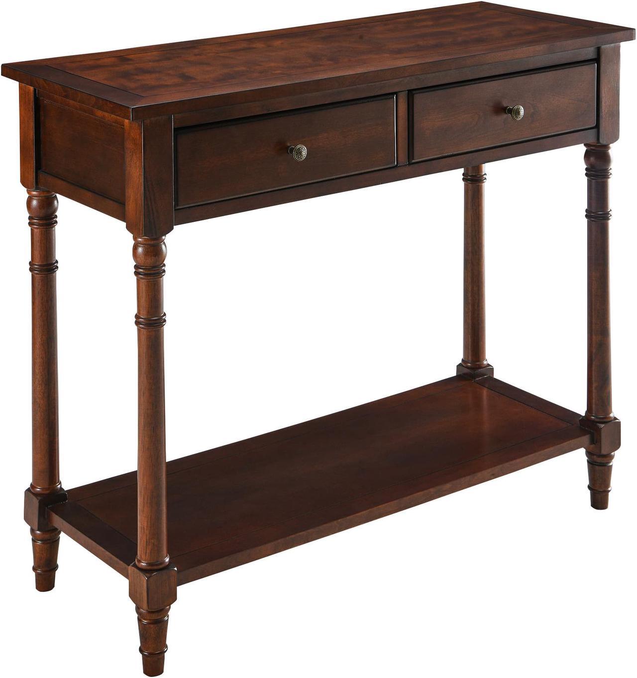 Alt view image 6 of 7 - ASARUDA Solid Wood Console Entry Table with 2 Drawers, Accent Sofa Table with Storage Shelf, Narrow Entryway Hall Table for Living Room Office Easy Assembly 35.54" L x 30" H x 13.78" W Brown