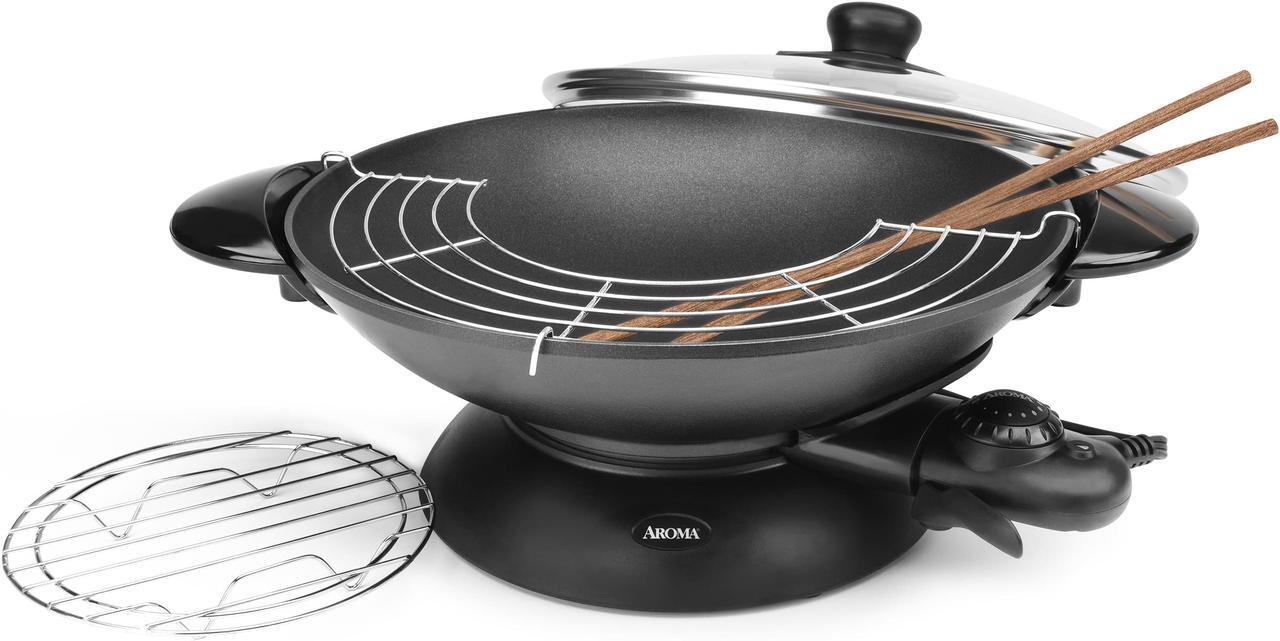 Main image of Aroma Housewares AEW-307 Electric Wok, 5 Qt, Black