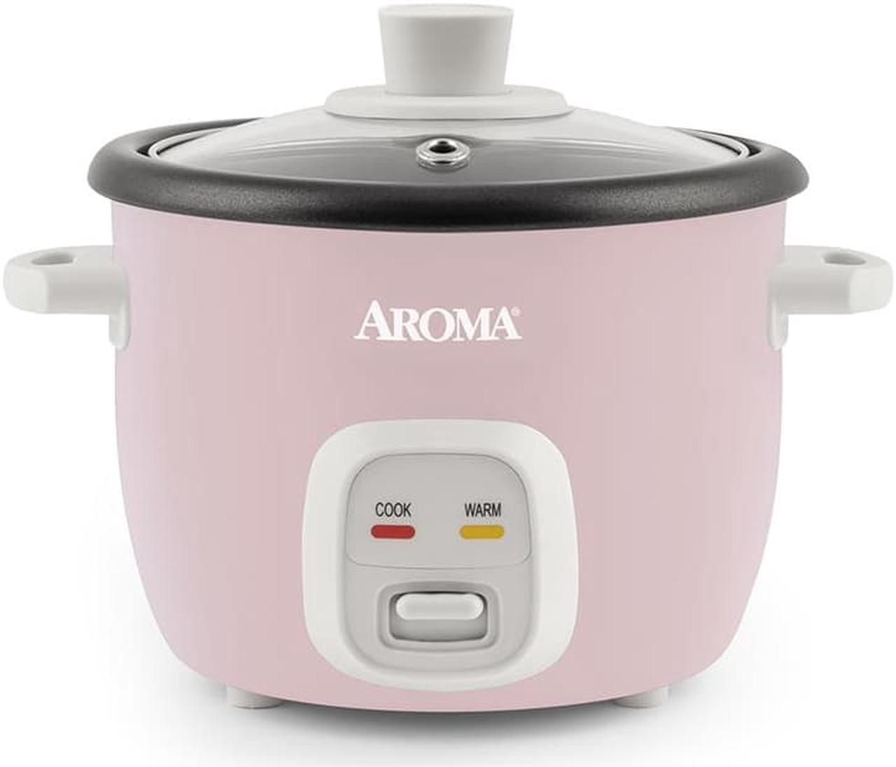 Main image of Aroma Housewares 4-Cups (Cooked) / 1Qt. Rice & Grain Cooker (ARC-302NGP), Pink