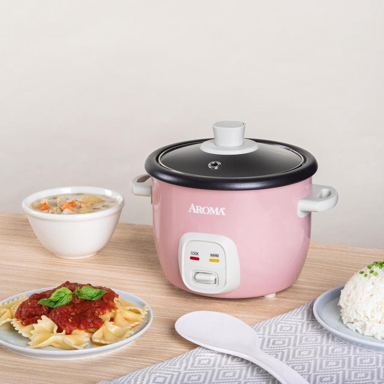 Alt view image 5 of 6 - Aroma Housewares 4-Cups (Cooked) / 1Qt. Rice & Grain Cooker (ARC-302NGP), Pink
