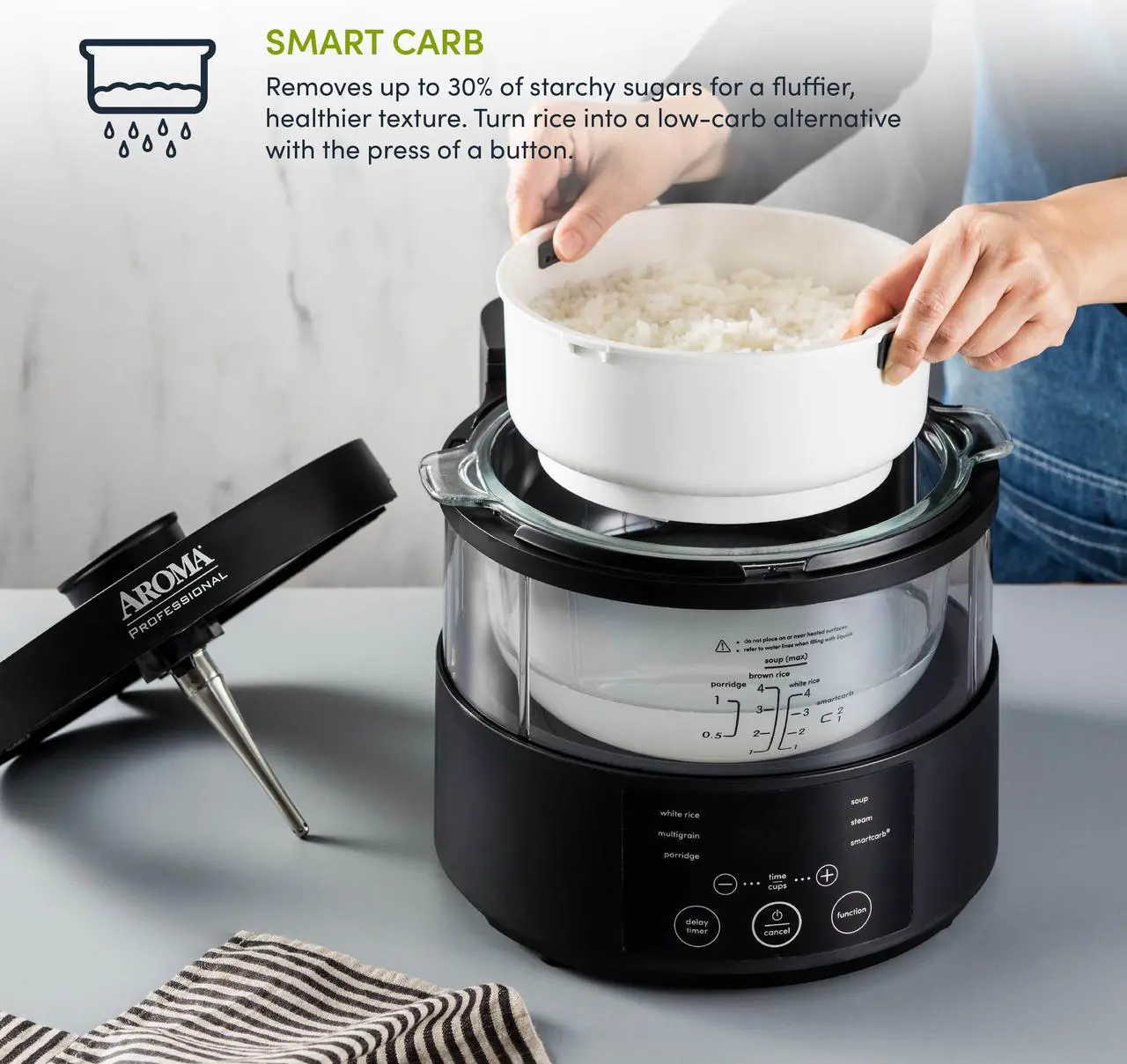Aroma SMARTCARB Multicooker & Food Steamer