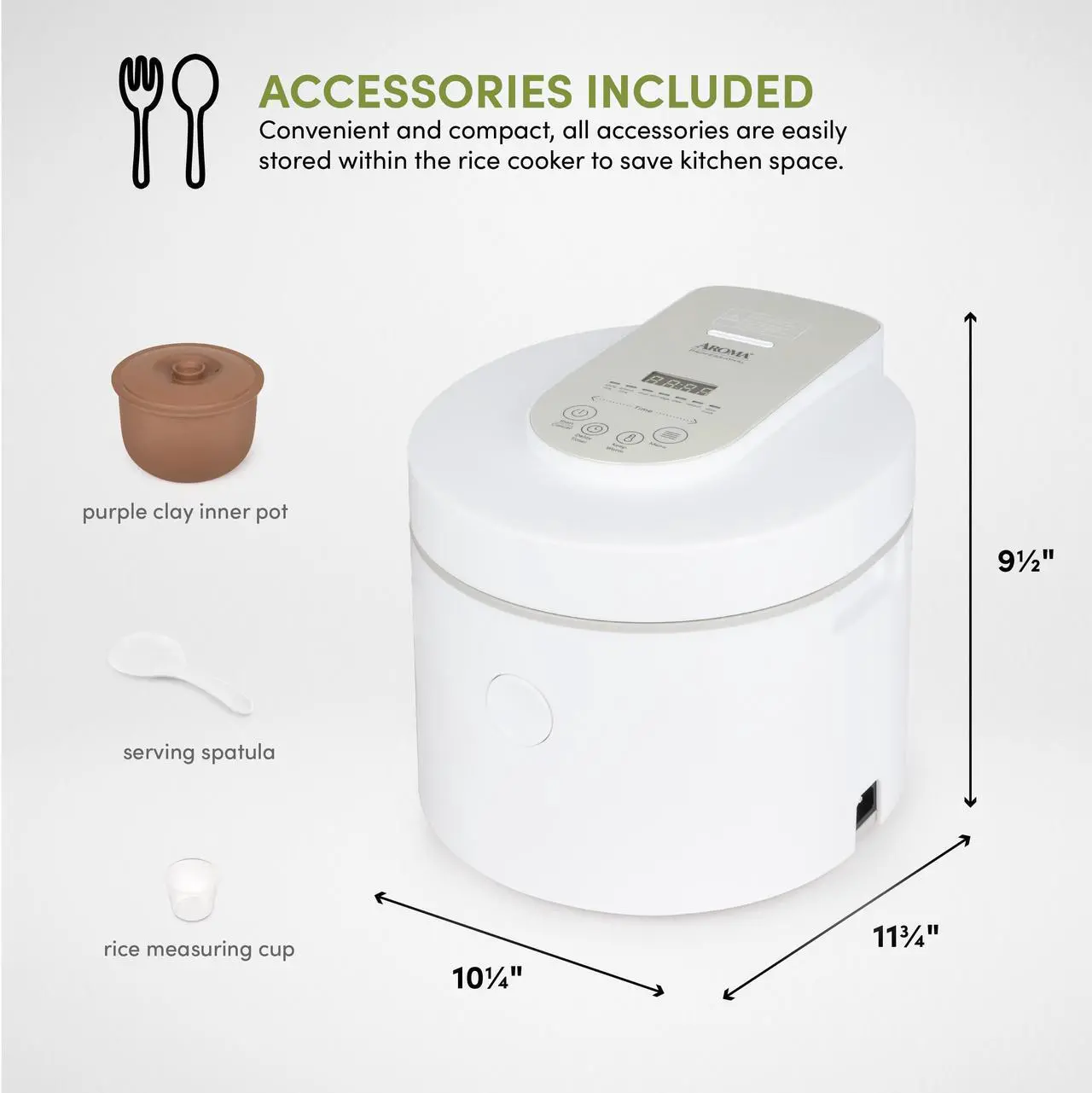 Alt view image 6 of 7 - AROMA® Professional 12-Cup (Cooked) / 3Qt. Purple Clay Rice & Grain Multicooker (ARC-7206P)