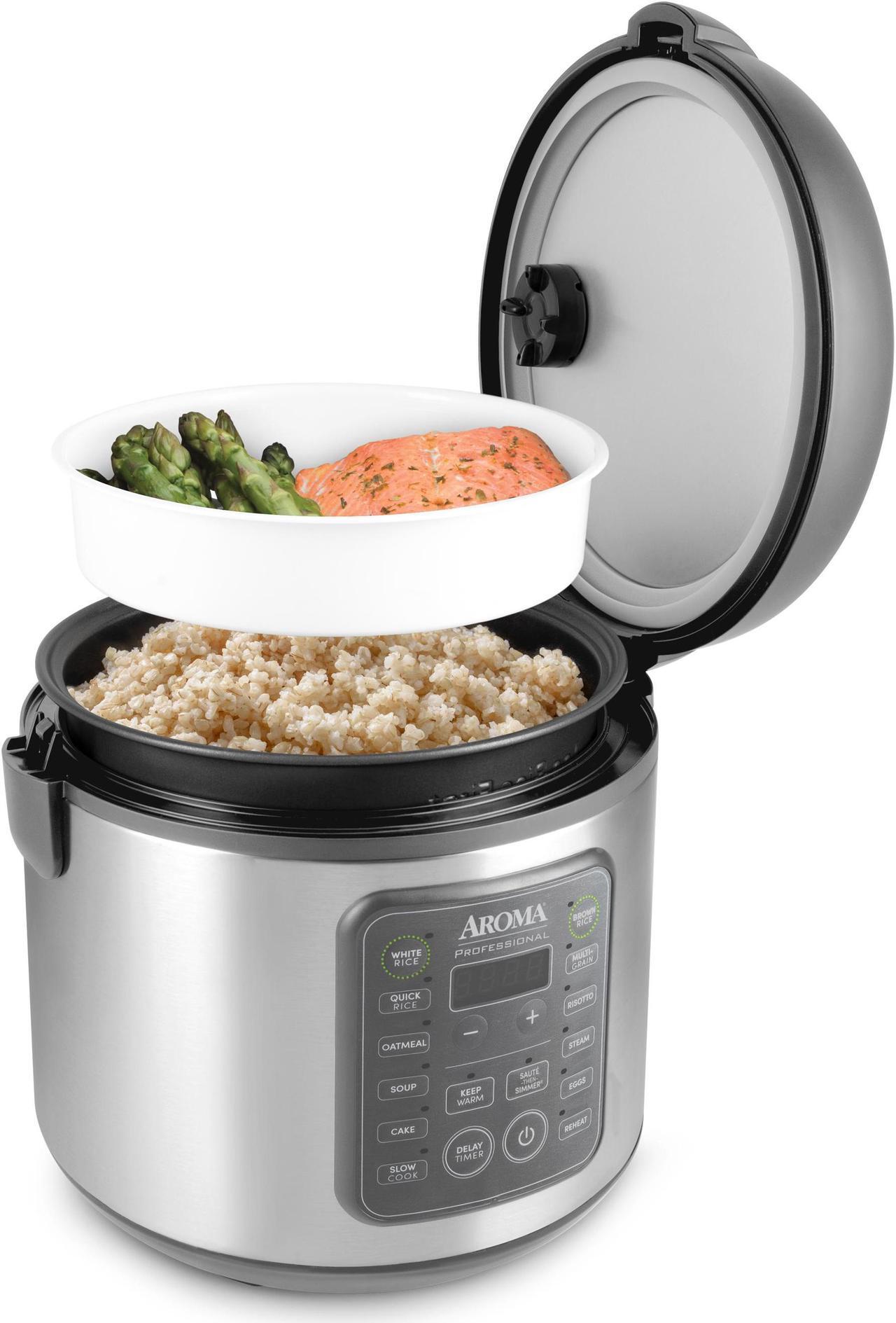 Alt view image 2 of 5 - AROMA Housewares 20-Cup (Cooked) / 5Qt. Digital Rice & Grain Multicooker (ARC-5200SG), Gray