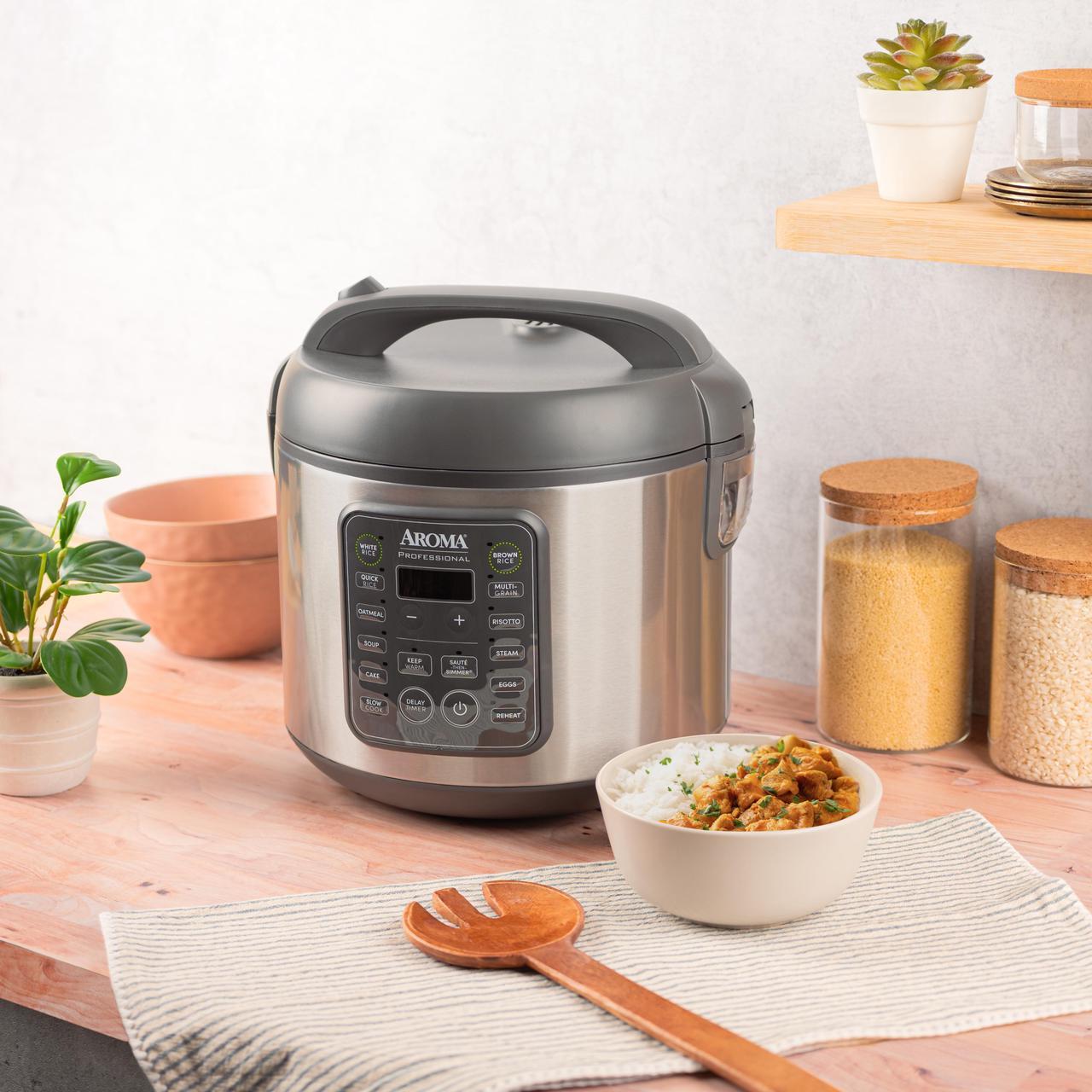 Alt view image 5 of 5 - AROMA Housewares 20-Cup (Cooked) / 5Qt. Digital Rice & Grain Multicooker (ARC-5200SG), Gray