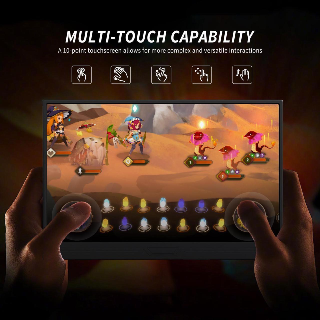 Alt view image 4 of 7 - ReHisk 15.6 inch touch screen monitor 60hz FHD IPS gaming monitors 1080p with HDMI-compatible USB-C Ports Second Screen laptop screen extender for Laptop, MacBook Pro, PC, Switch, Xbox, PS4,Smartphone