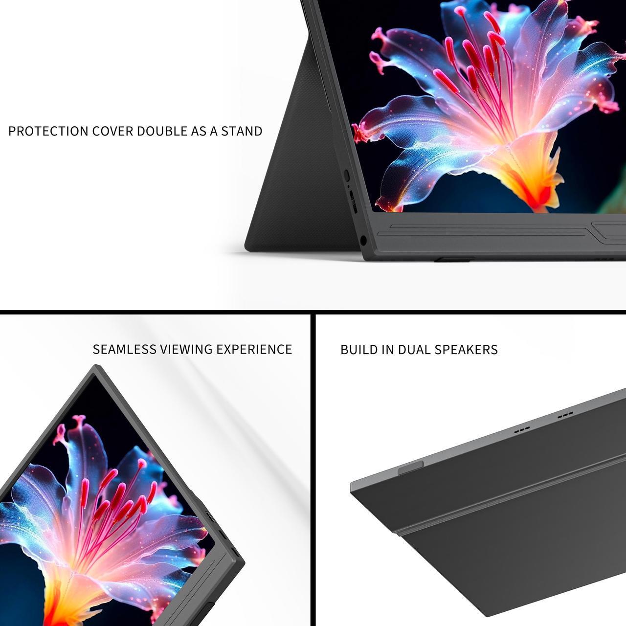 Alt view image 6 of 7 - ReHisk 15.6 inch touch screen monitor 60hz FHD IPS gaming monitors 1080p with HDMI-compatible USB-C Ports Second Screen laptop screen extender for Laptop, MacBook Pro, PC, Switch, Xbox, PS4,Smartphone