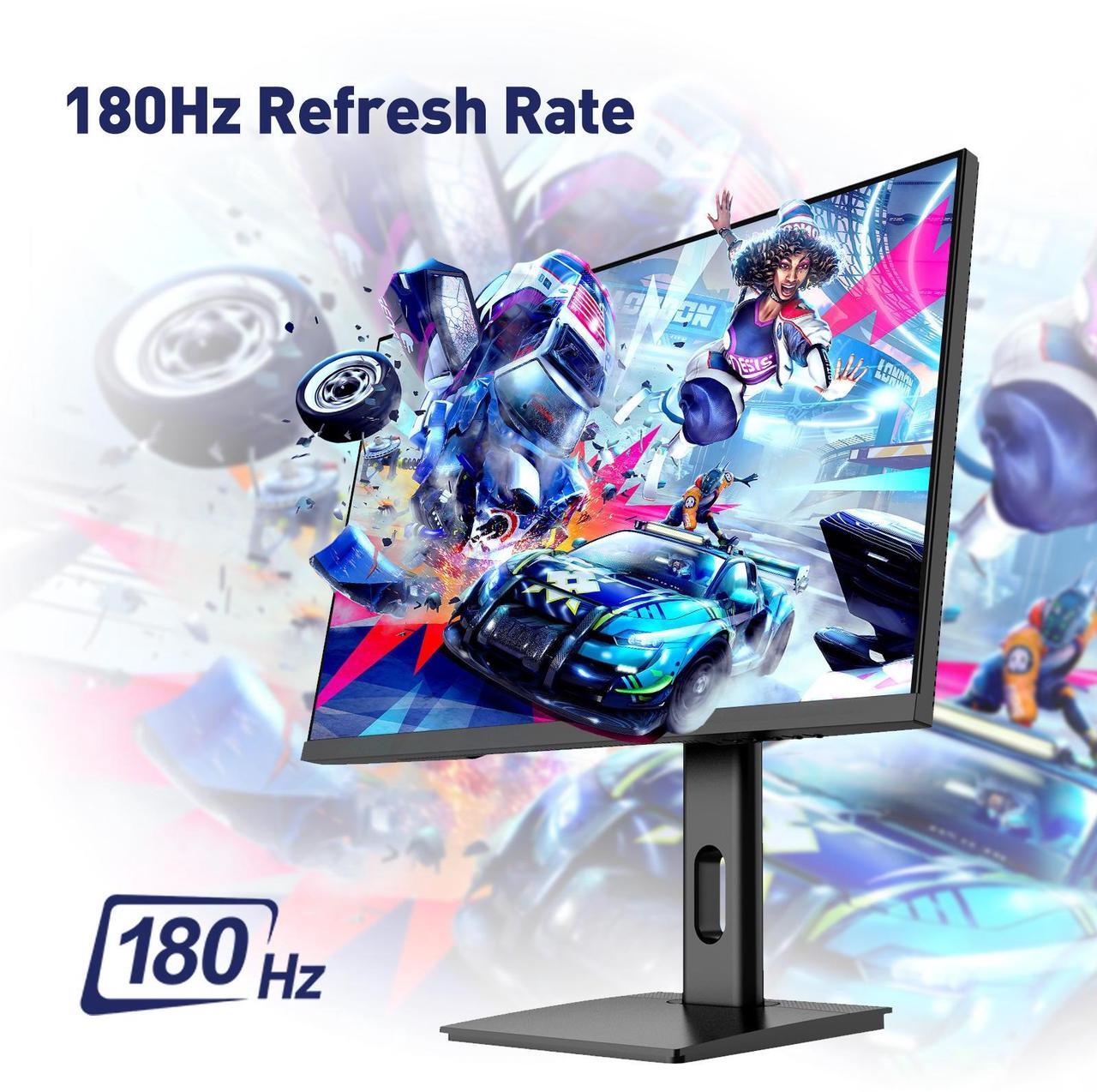 Alt view image 4 of 7 - 27" IPS 180Hz Gaming Monitor, 0.5ms Response time, 2560x1440, 320 Nits, 100% sRGB, FreeSync, VESA75*75mm, HDR10, Adjustable Tilt & Swivel computer monitor