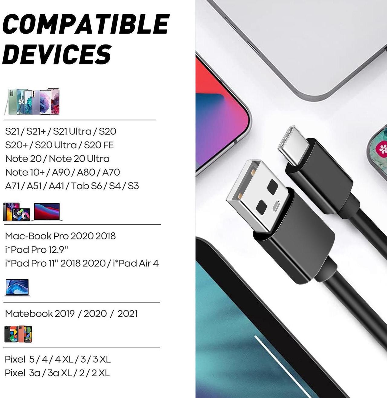 Alt view image 2 of 7 - 10 Pack USB C Cable 3ft 10 Pack USB C Charger Cable, USB A to USB C Charging Cable USB Type C Fast Charge Cord