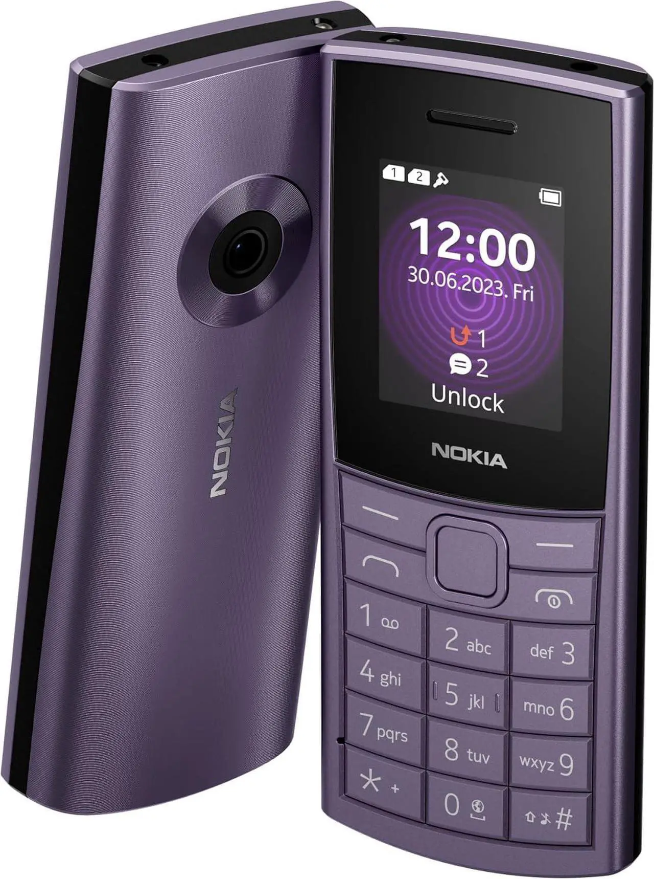 Main image of Nokia 110 4G | Dual SIM | GSM Unlocked Mobile Phone | Volte | Blue | International Version | Not AT&T/Cricket/Verizon Compatible - Purple