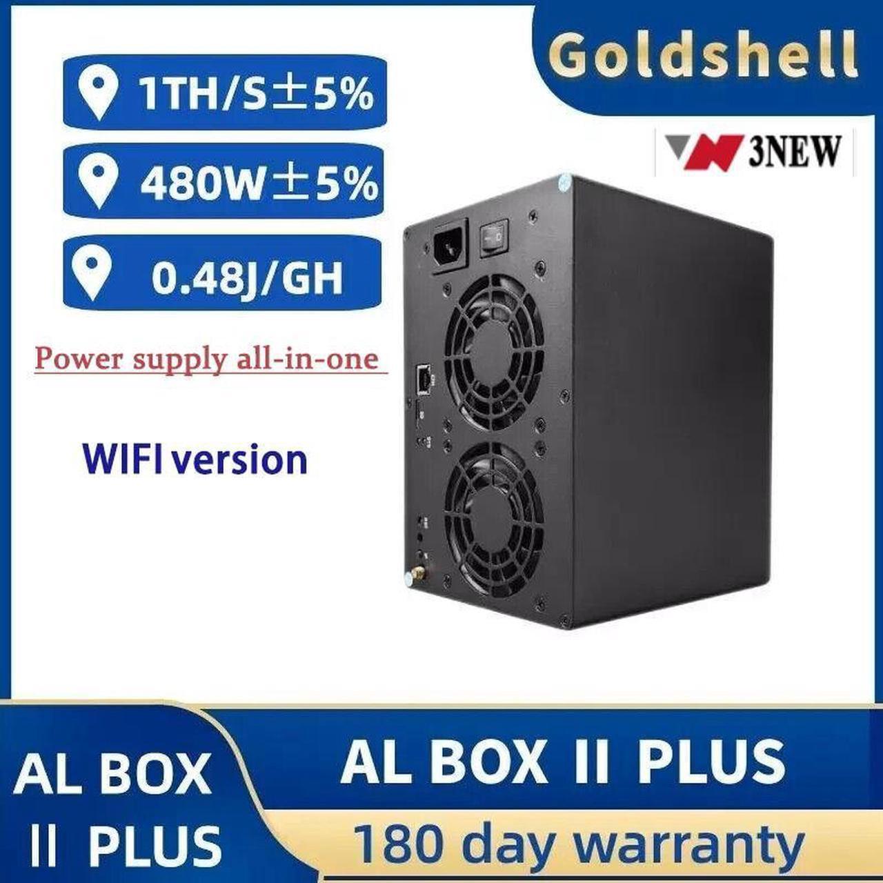 Goldshell New Miner Goldshell AL Box 2 Plus 1TH/S 480W ASIC miner, ALPH Miner Blake3 Alephium Power supply all-in-one WIFI Version