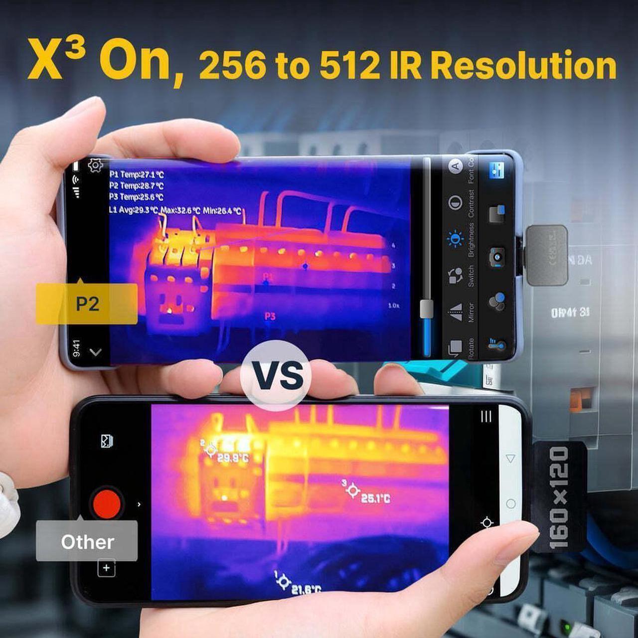 Alt view image 4 of 7 - 512×384 P2 Thermal Camera Android,1112,15x Zoom,USB-C Thermal Master Imager