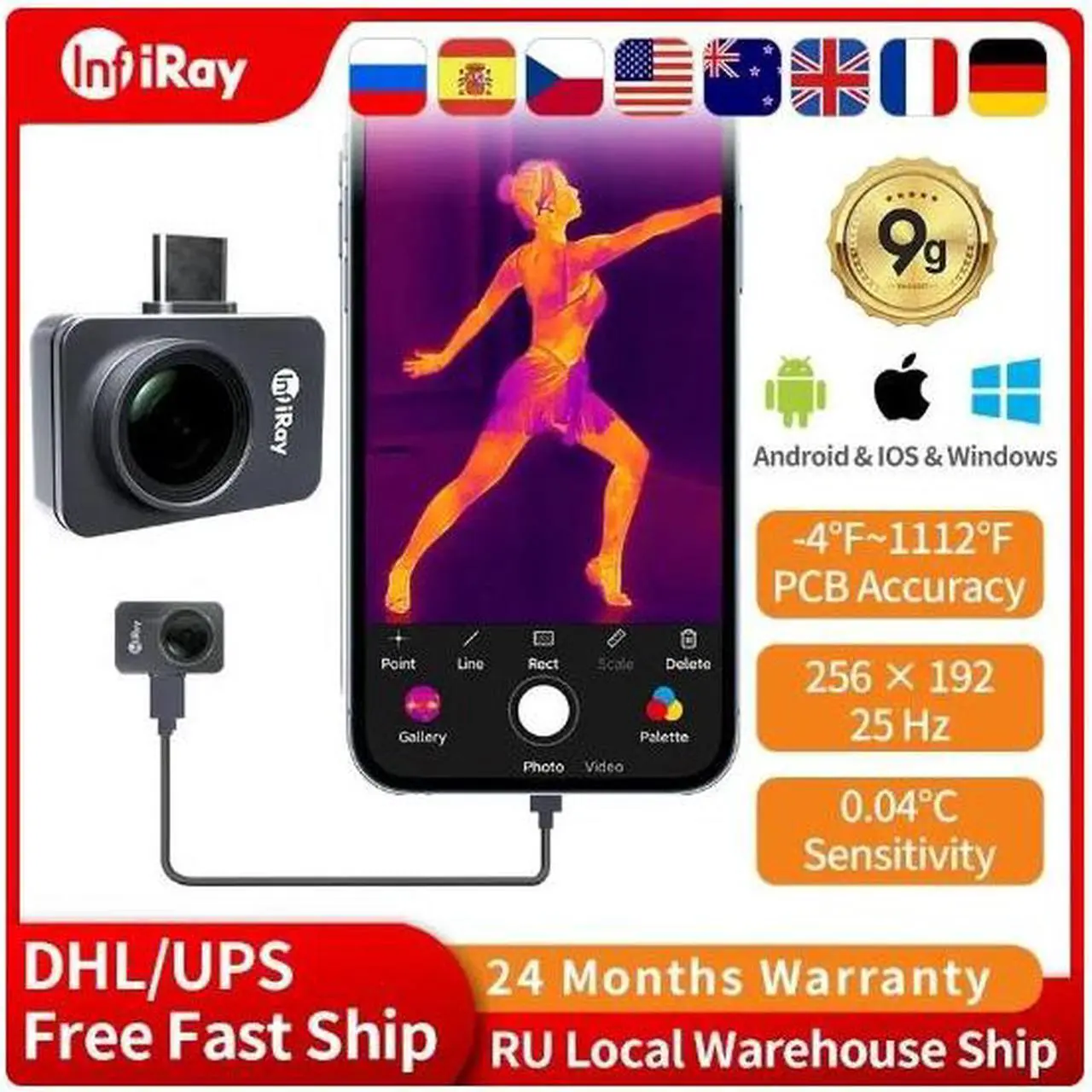 Alt view image 2 of 7 - P2 Pro InfiRay Xinfrared Thermal IR Camera Imager Night Vision Infrared Imaging for Type C