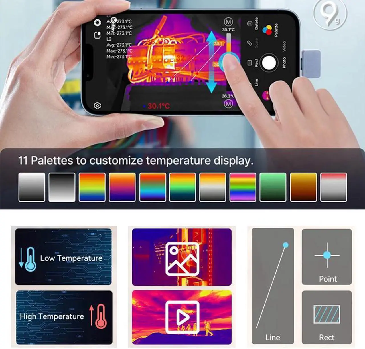 Alt view image 3 of 7 - InfiRay P2 Pro Thermal Camera for iPhone iOS  Thermographic Camera Infrared Vision Thermal Imager Without handle bracket ( iPhone no Lens)  IOS